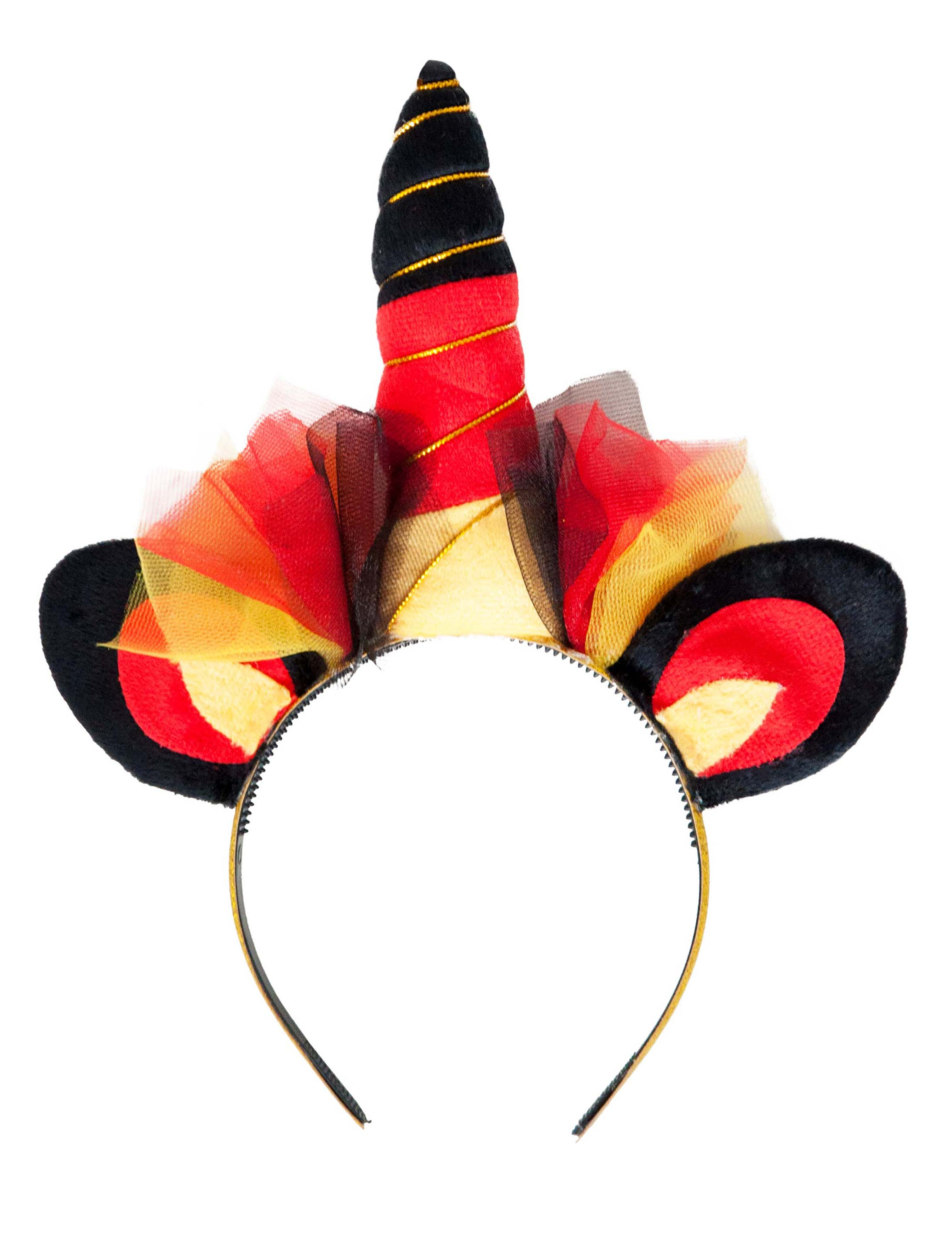 Kostümzubehör Haarreif Einhorn Deutschland Farbe: schwarz/rot/gold