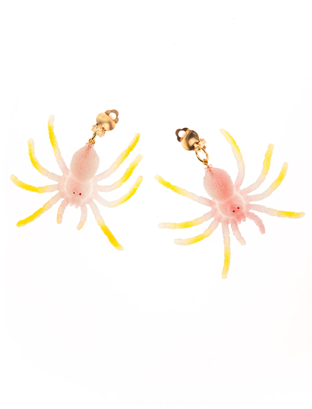 Kostümzubehör Ohrringe Leuchtspinne rot/gelb