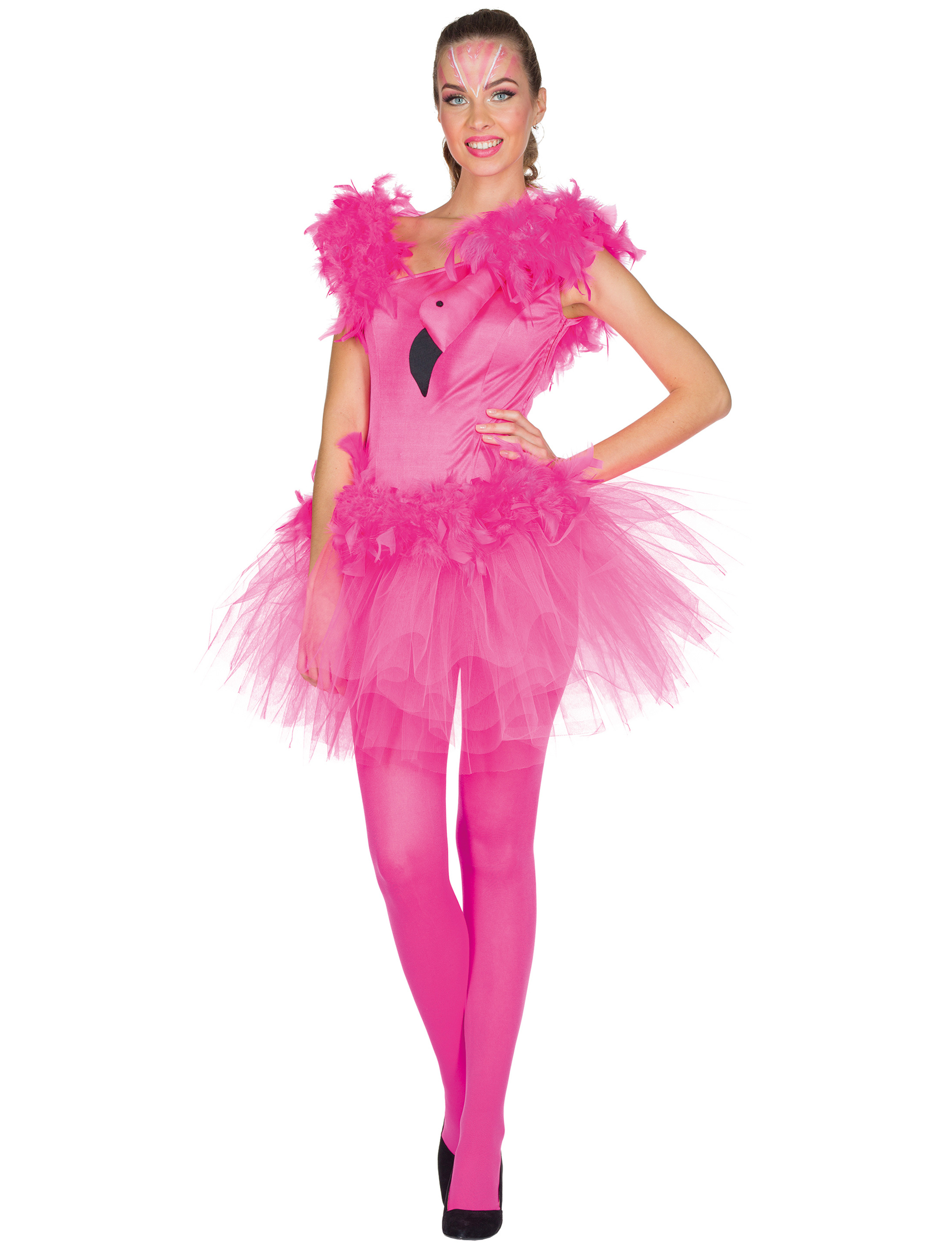 Kleid Flamingo Damen kurz pink 36
