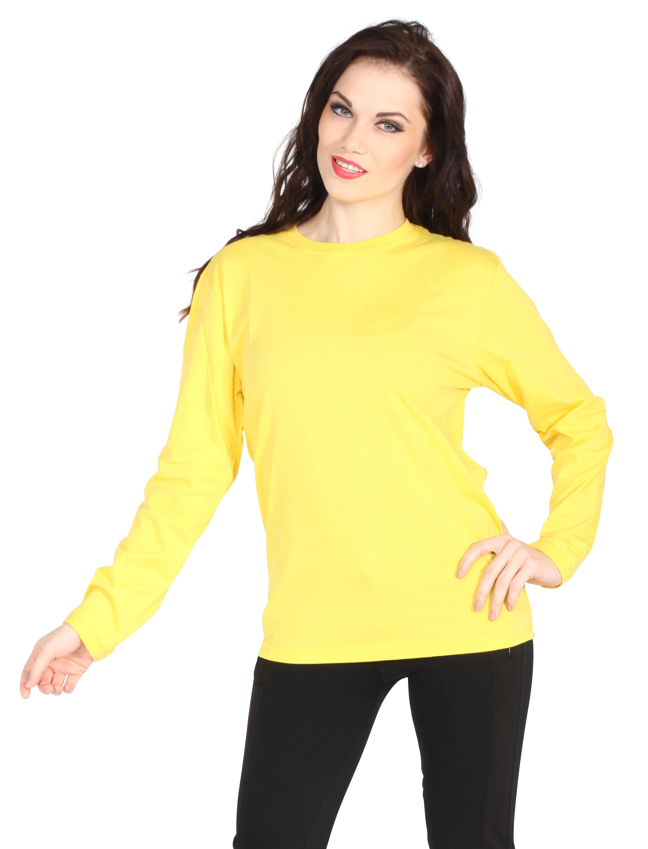 Shirt langarm gelb L