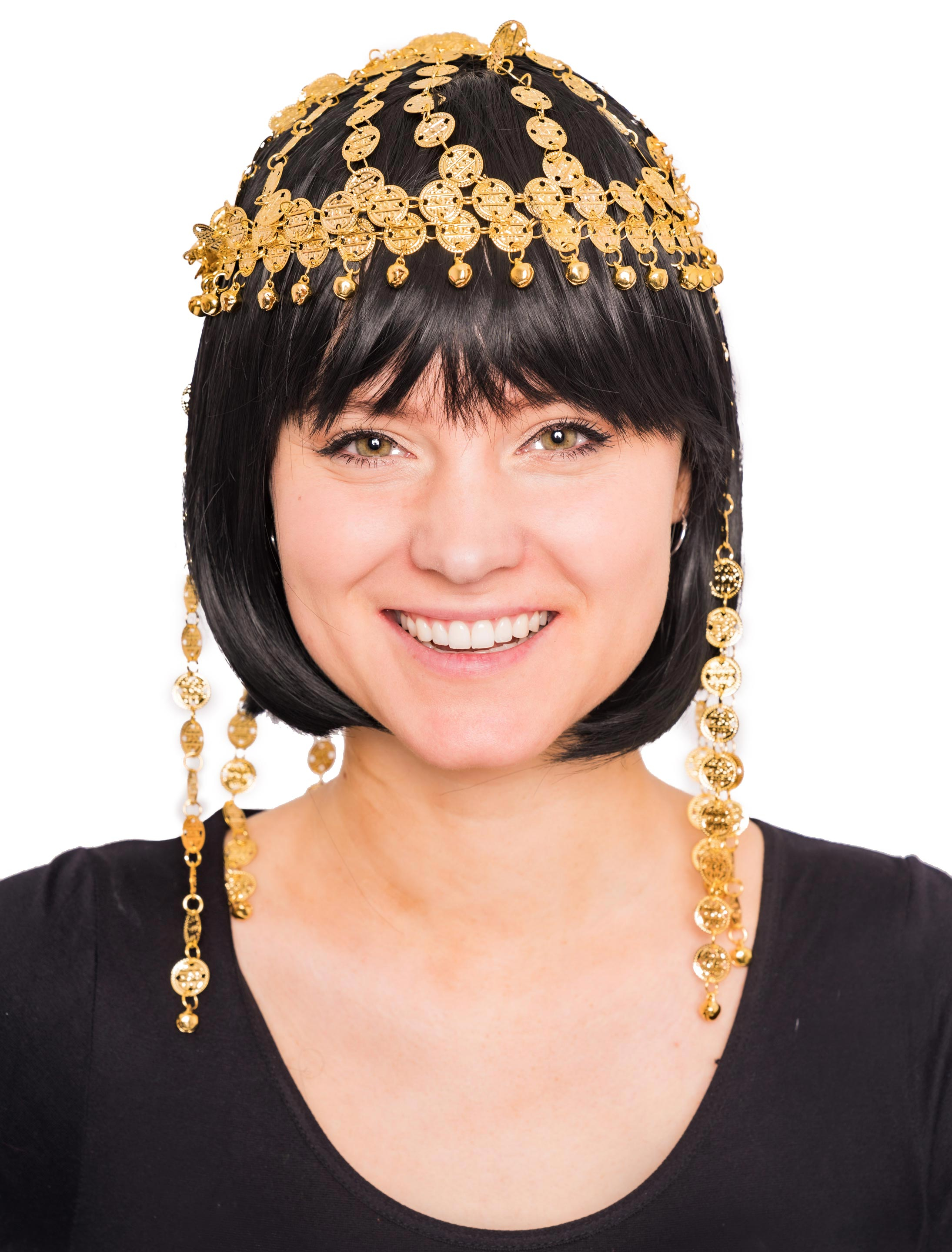 Kostümzubehör Kopfschmuck mit Münzen gold