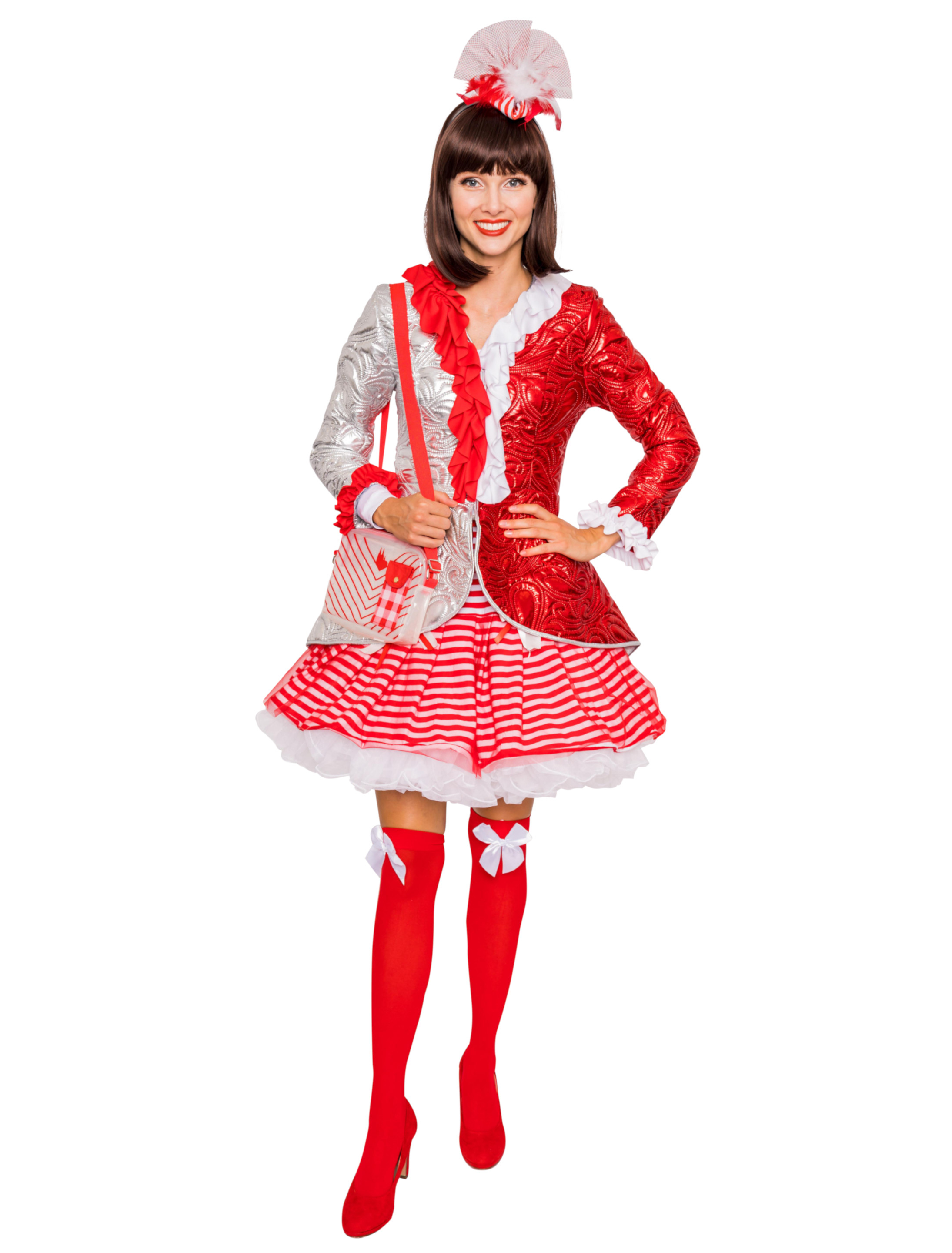 Jacke Damen rot/silber 42