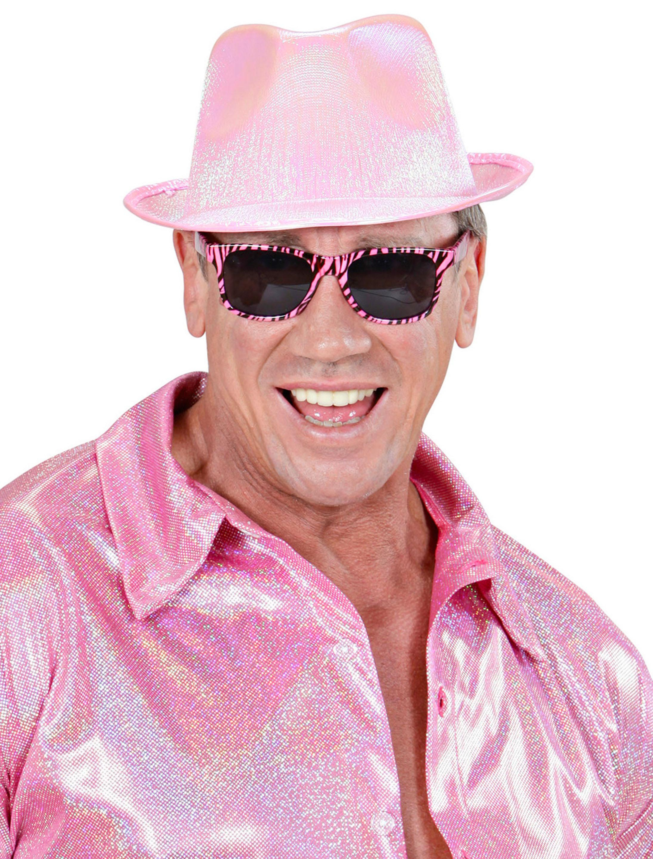 Kostümzubehör Gangsterhut rosa one size