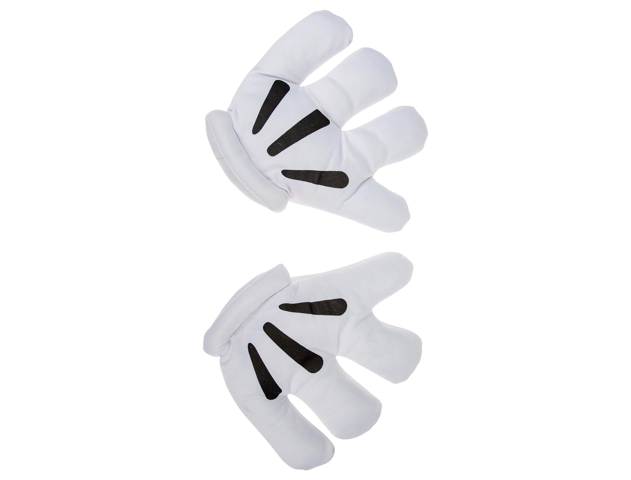 Kostümzubehör Handschuhe Maus groß Farbe: weiß