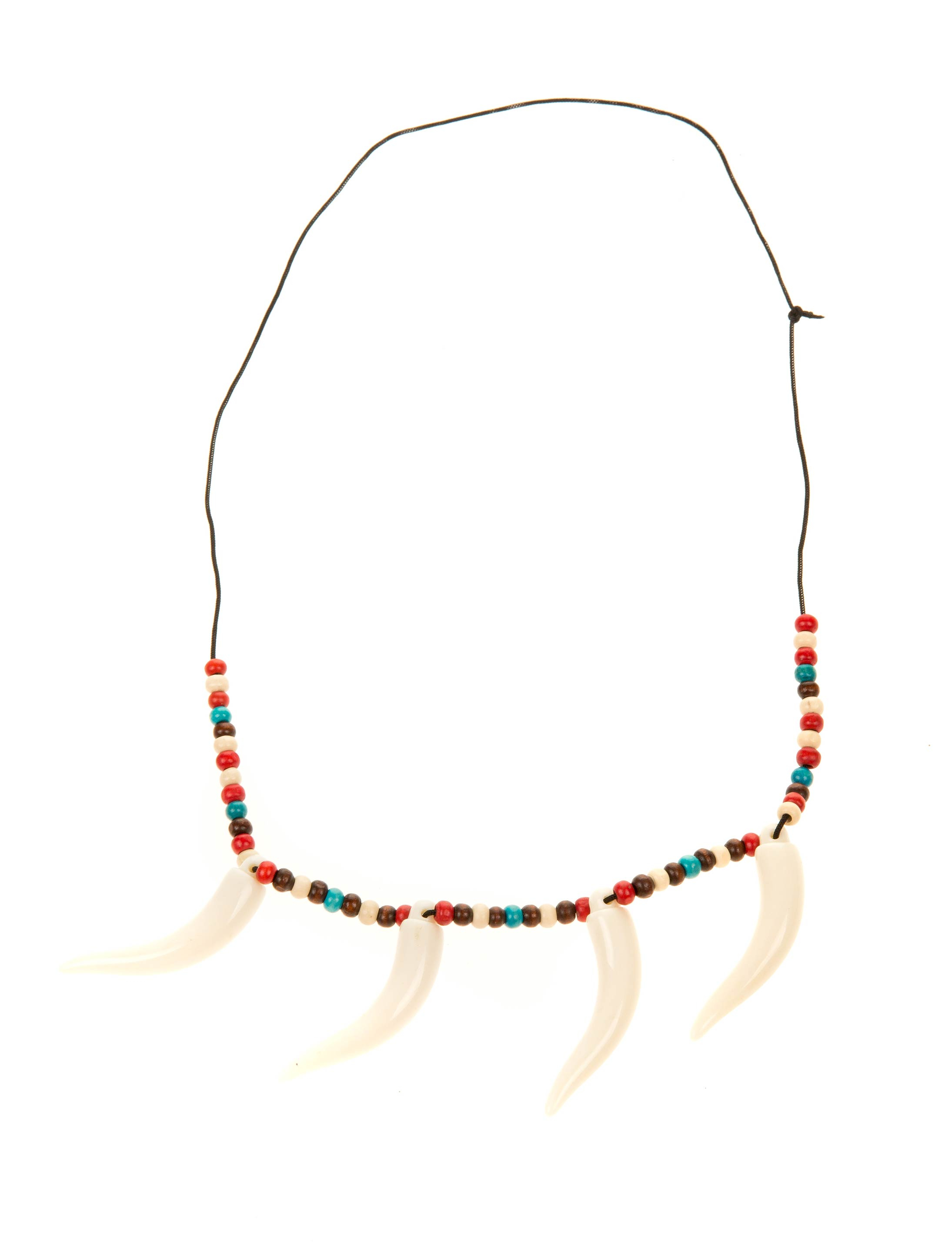 Kostümzubehör Halskette bunt mit Zähnen Farbe: mehrfarbig