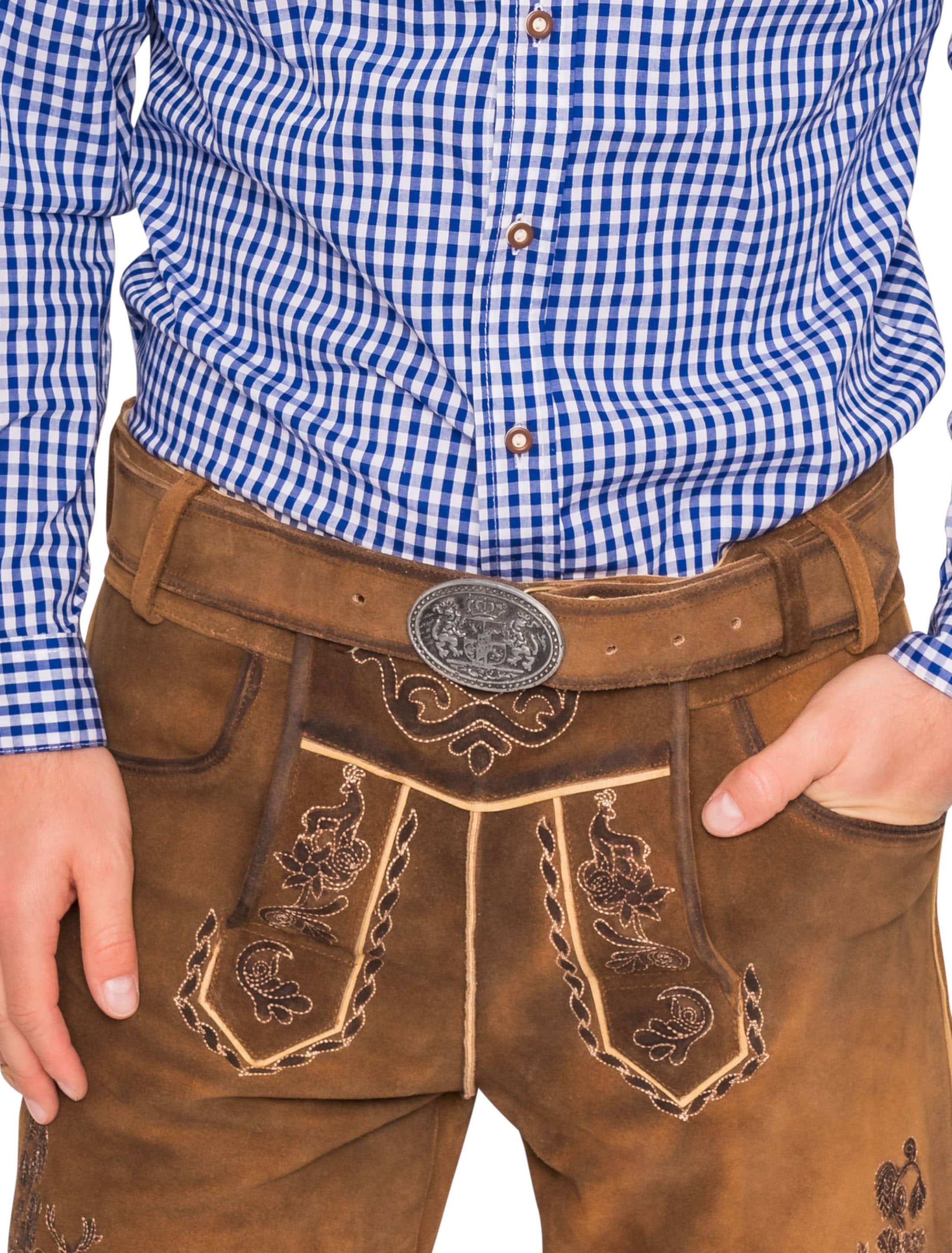 Kostümzubehör Ledergürtel Xaver braun 115 cm