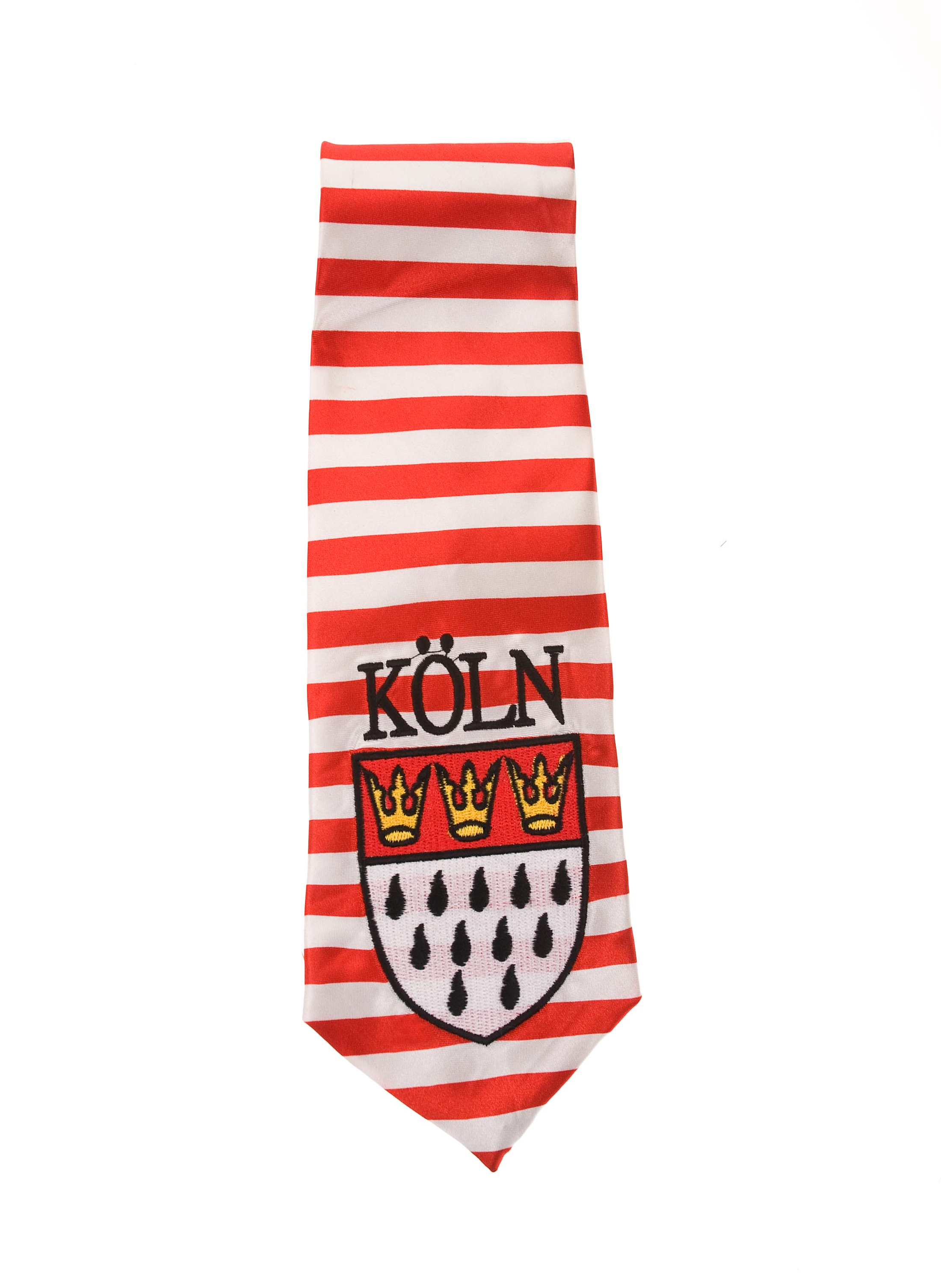 Kostümzubehör Krawatte Kölner Wappen rot/weiß