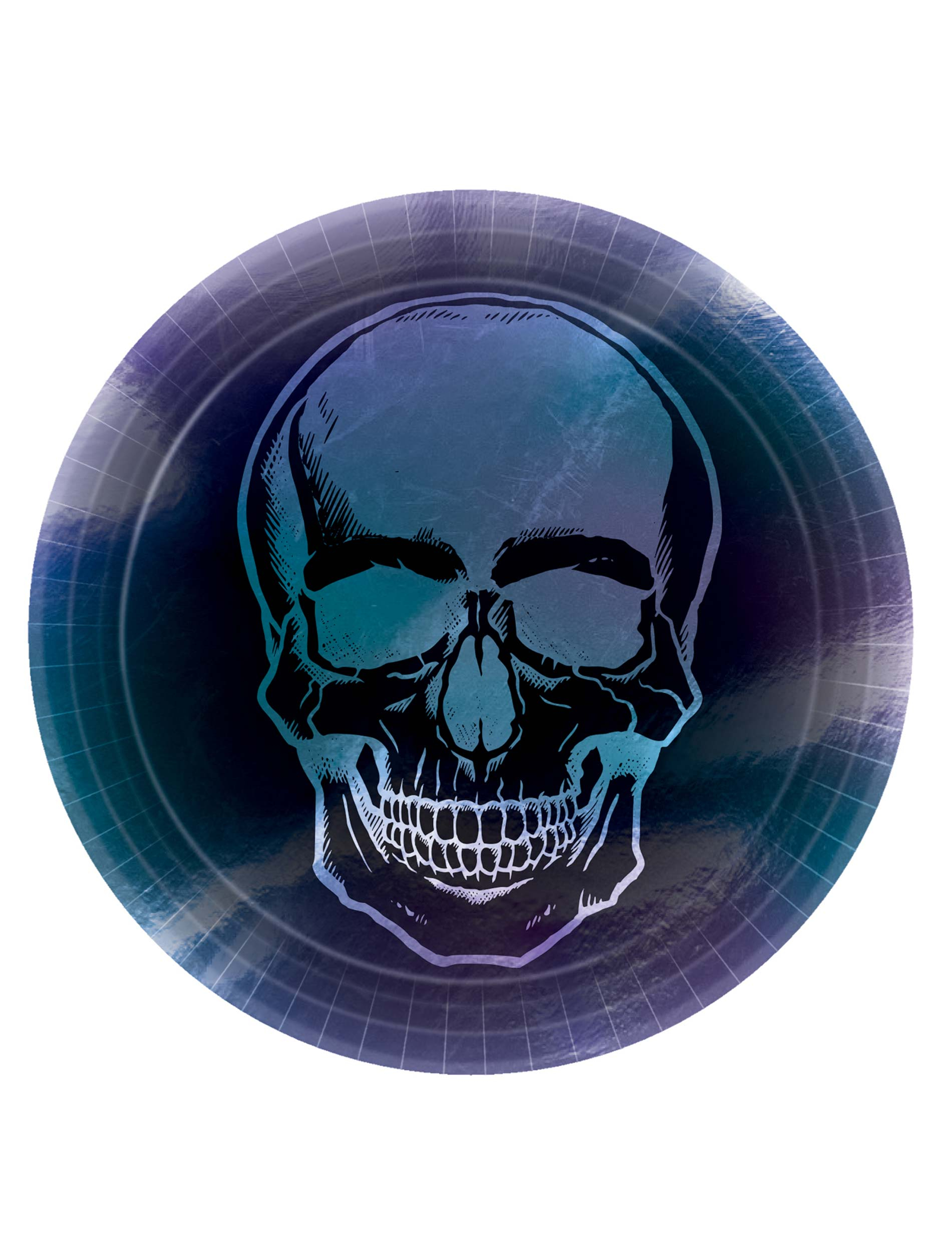 Teller Schädel 8 Stück Farbe: schwarz/lila