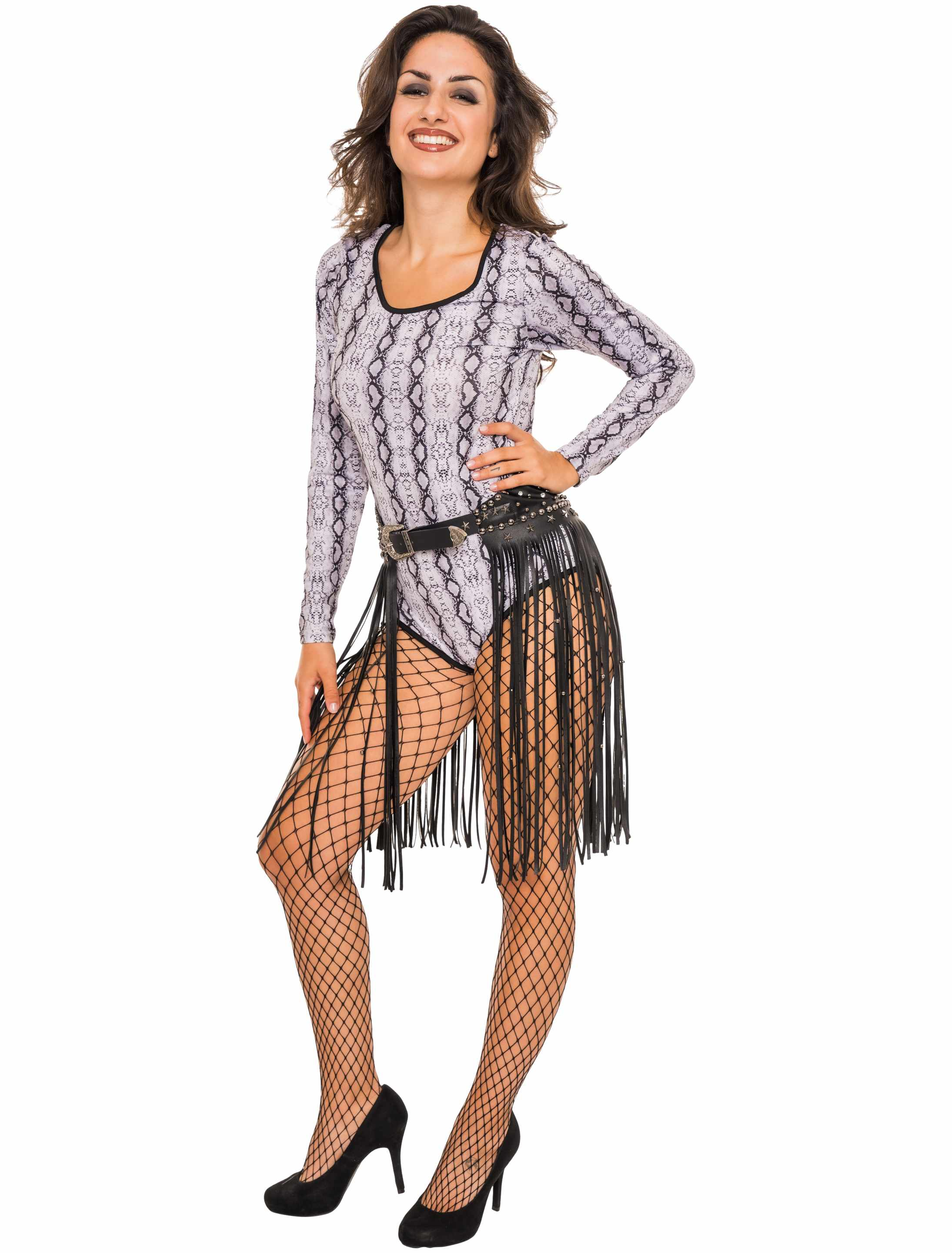 Kostümzubehör Gürtel mit langen Fransen schwarz one size