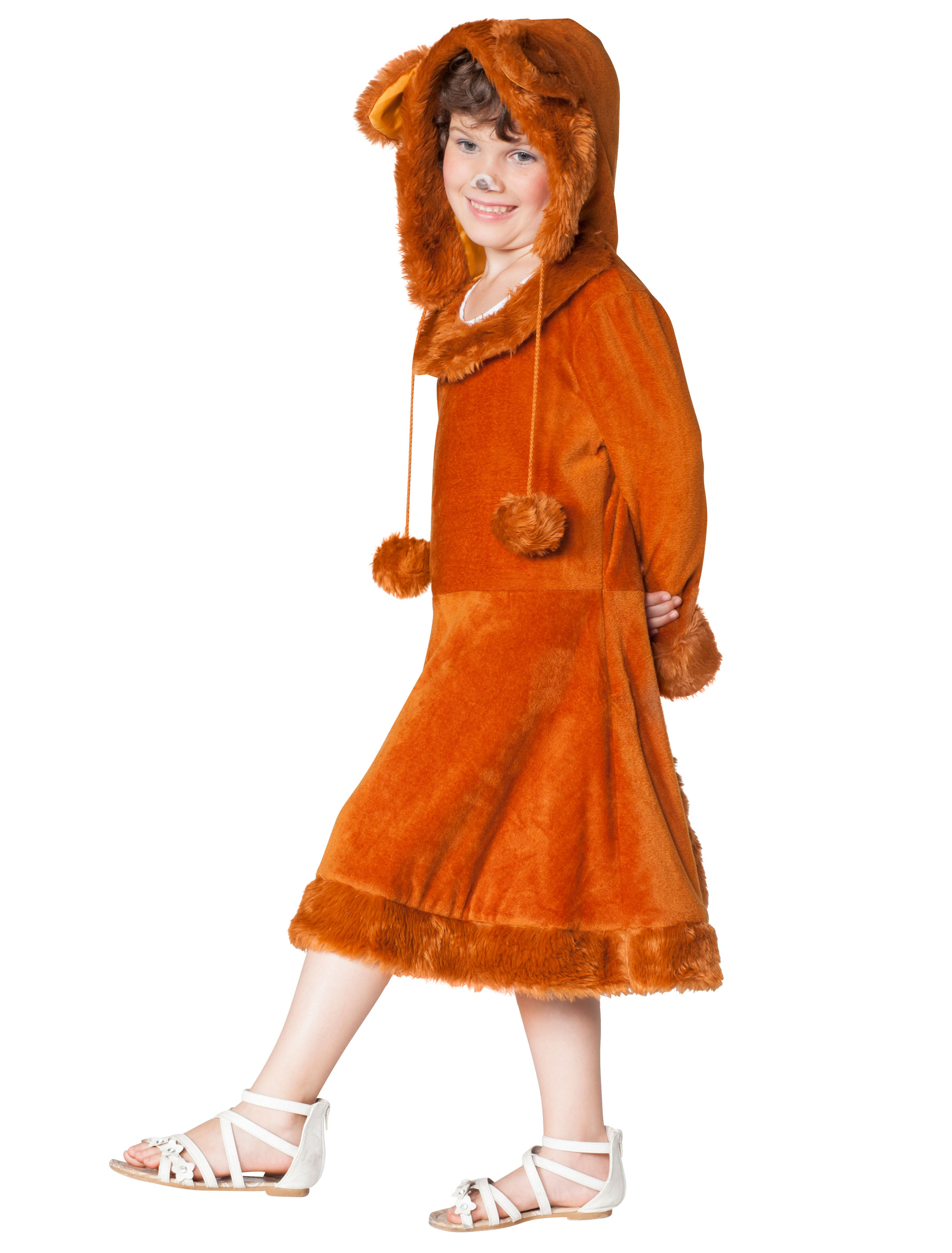 Kleid Plüsch Fuchs Mädchen dunkelbraun