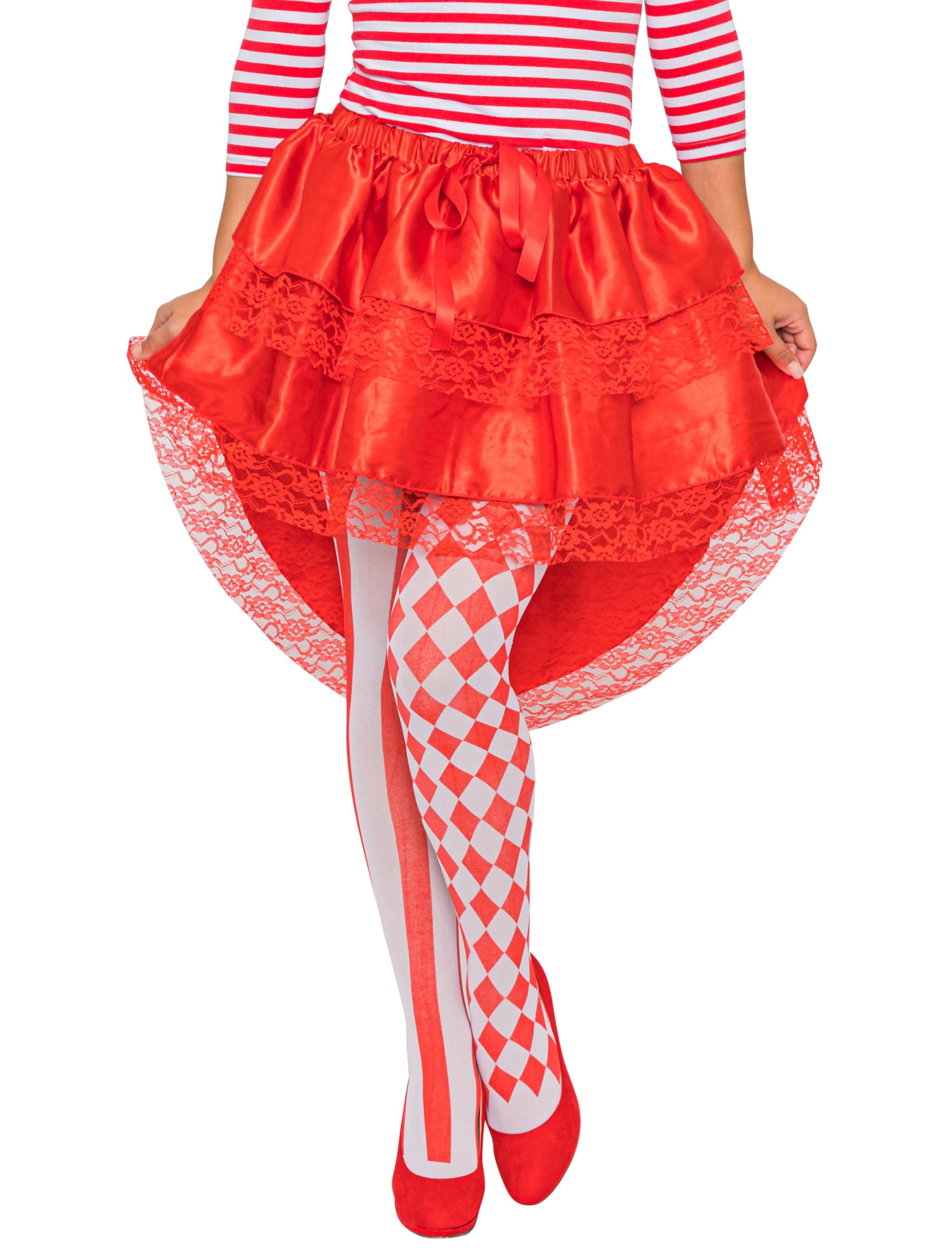 Rock Satin Damen rot one size