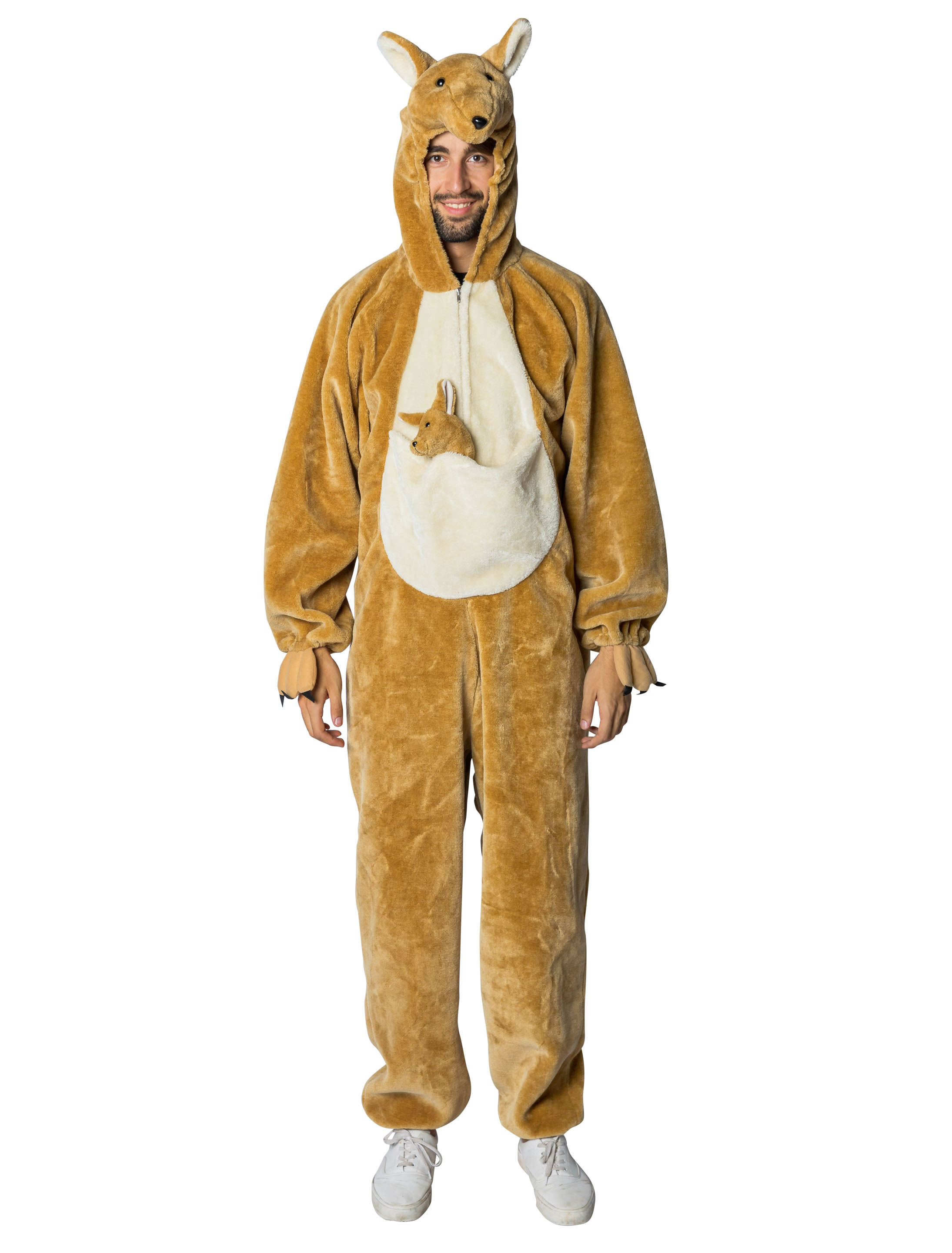 Overall Plüsch Känguru Herren braun 50-52