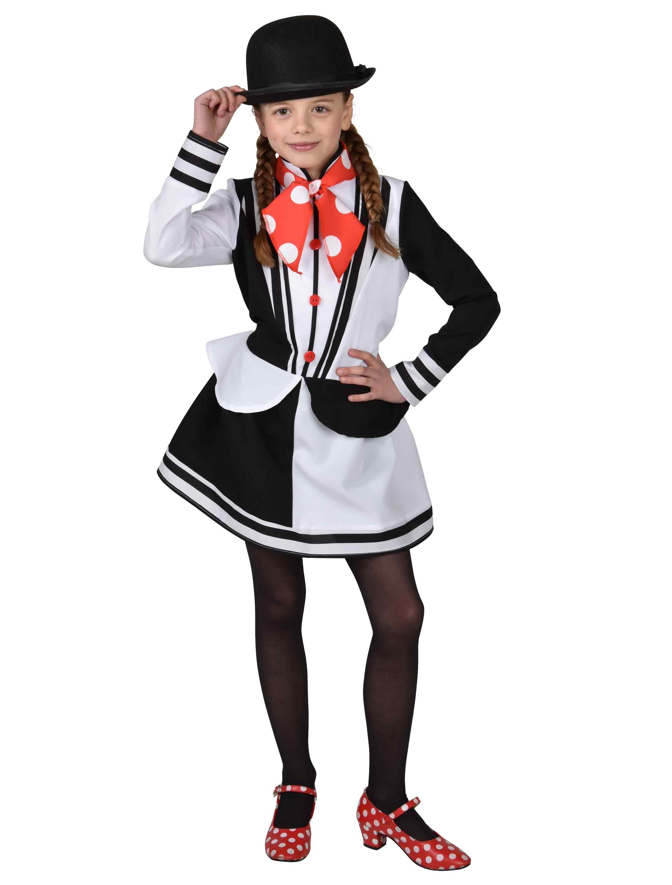 Kleid Pantomime deluxe Kinder Mädchen schwarz/weiß 116