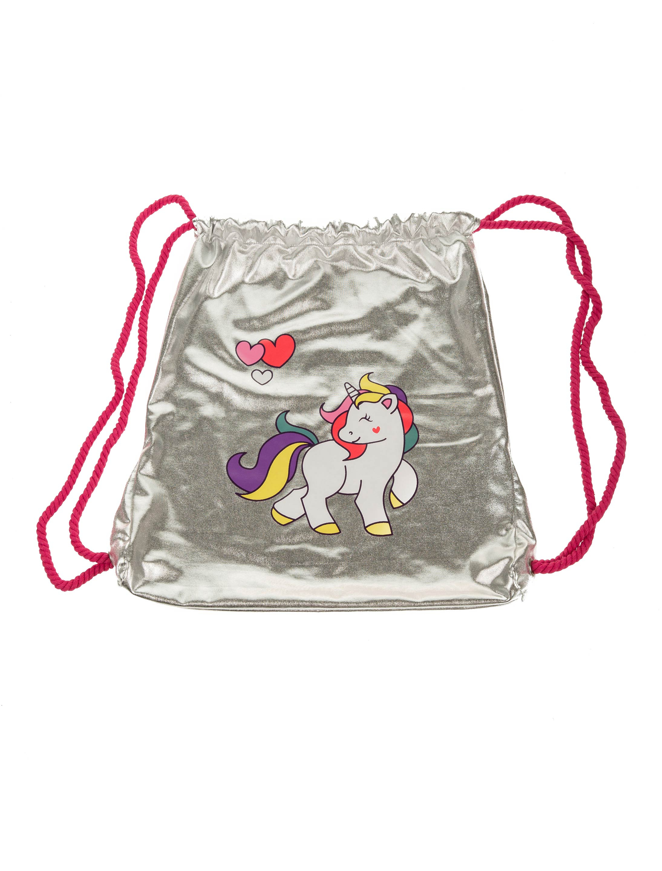 Kostümzubehör Turnbeutel Einhorn grau