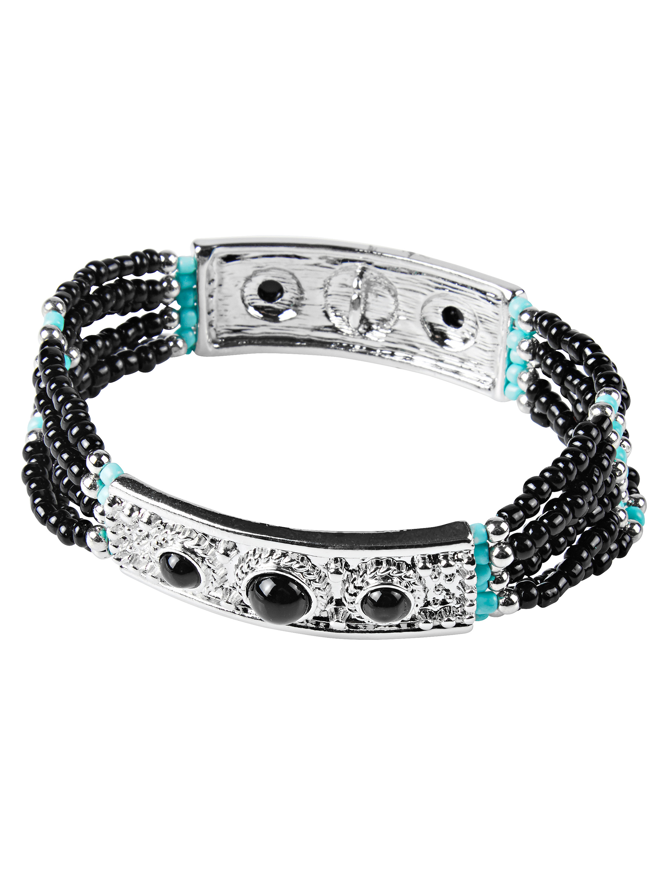 Kostümzubehör Armband mit Steinen schwarz