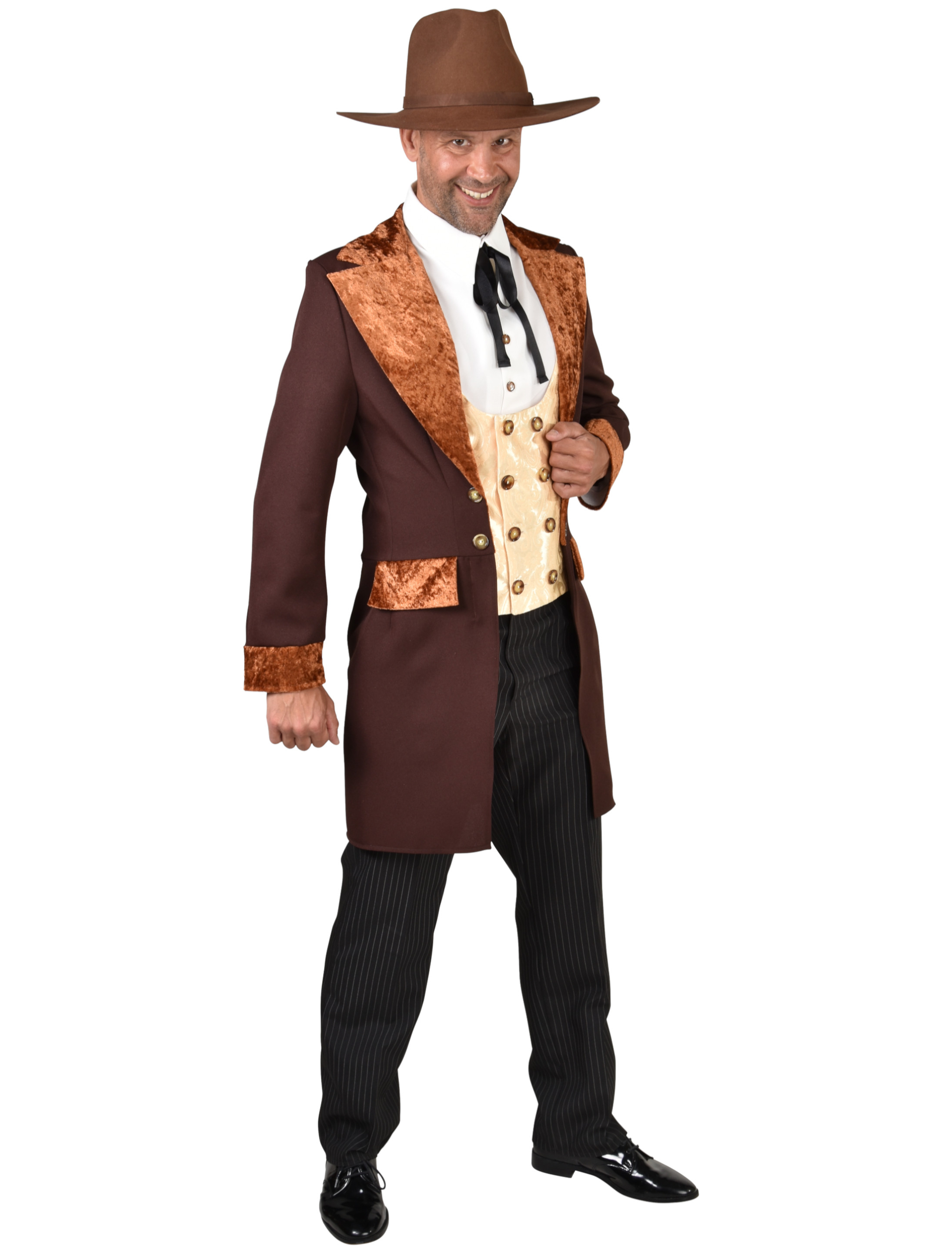 Kostüm Western 2-tlg. Herren schwarz/braun XL