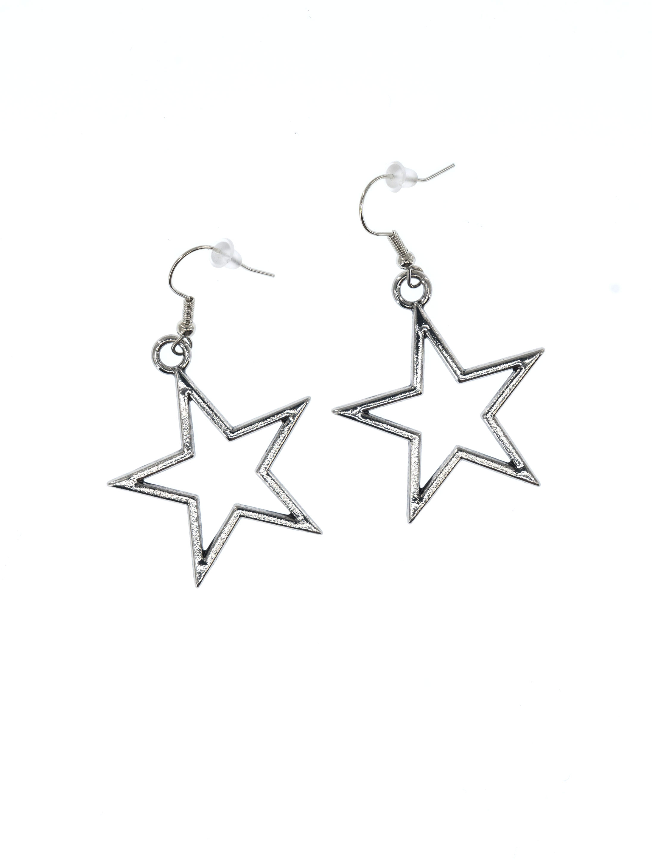 Kostümzubehör Ohrringe Stern silber one size