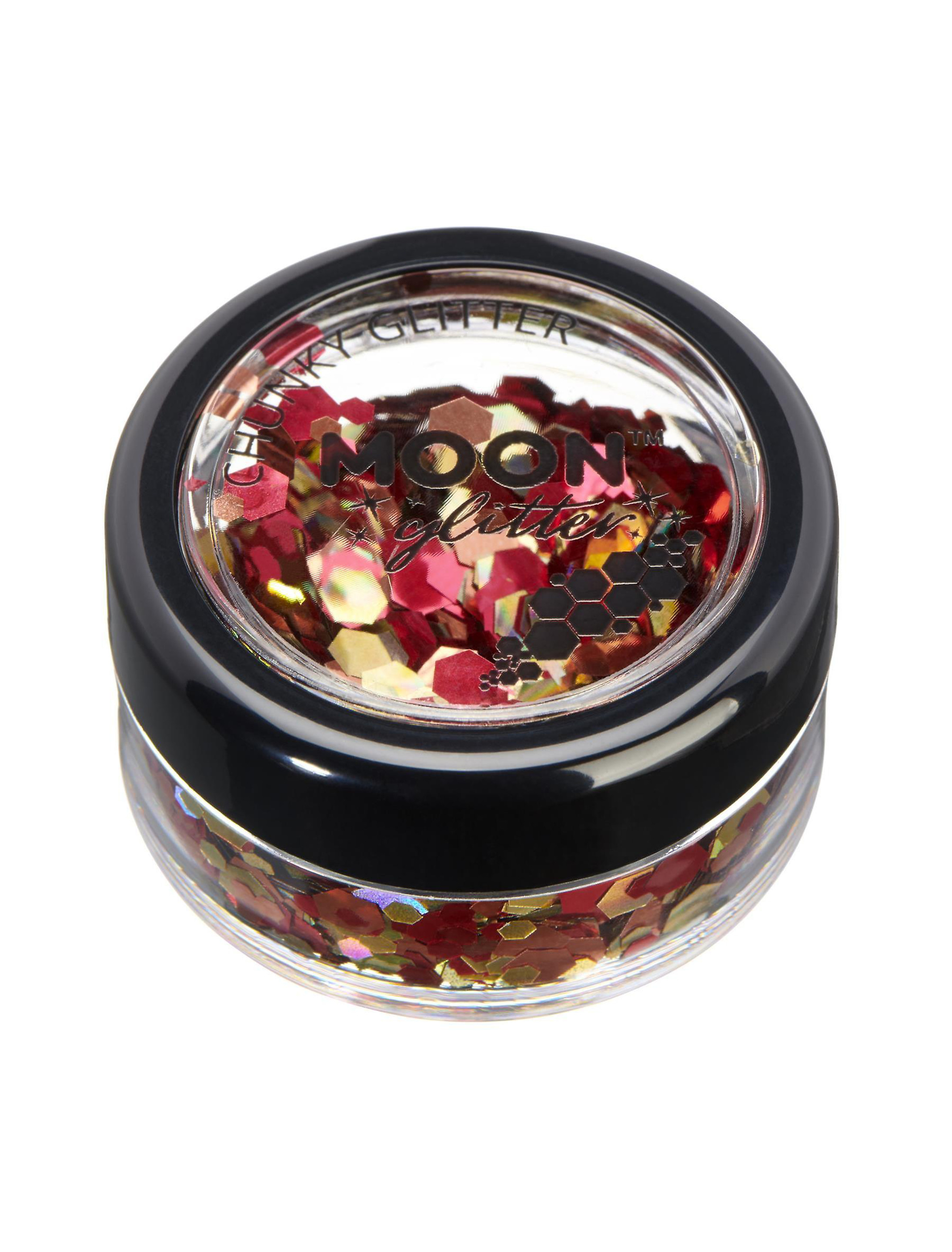 Glitzer Chunky Mystic 3g braun/rot Schminke für Karneval & Fasching