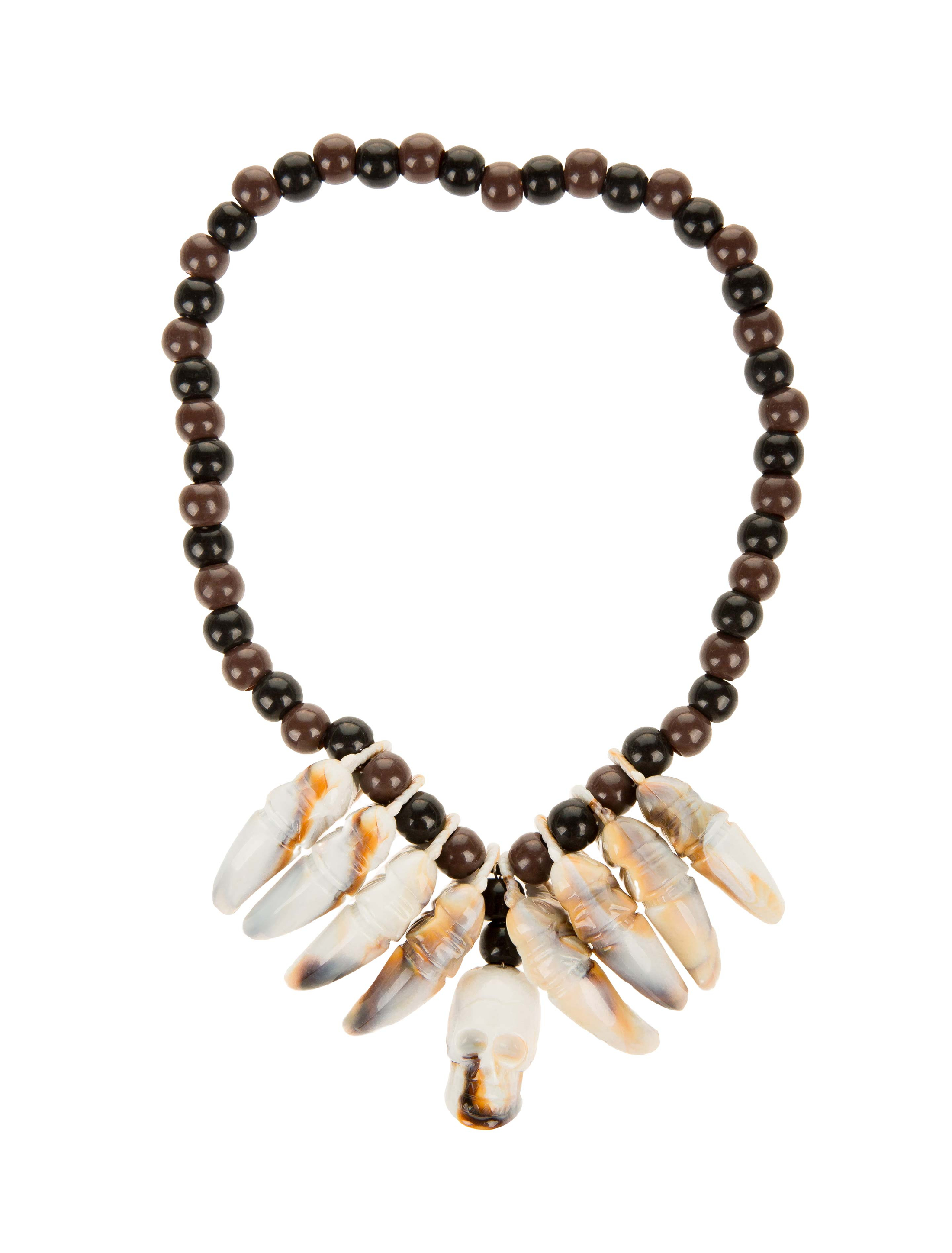 Kostümzubehör Halskette Voodoo Farbe: braun