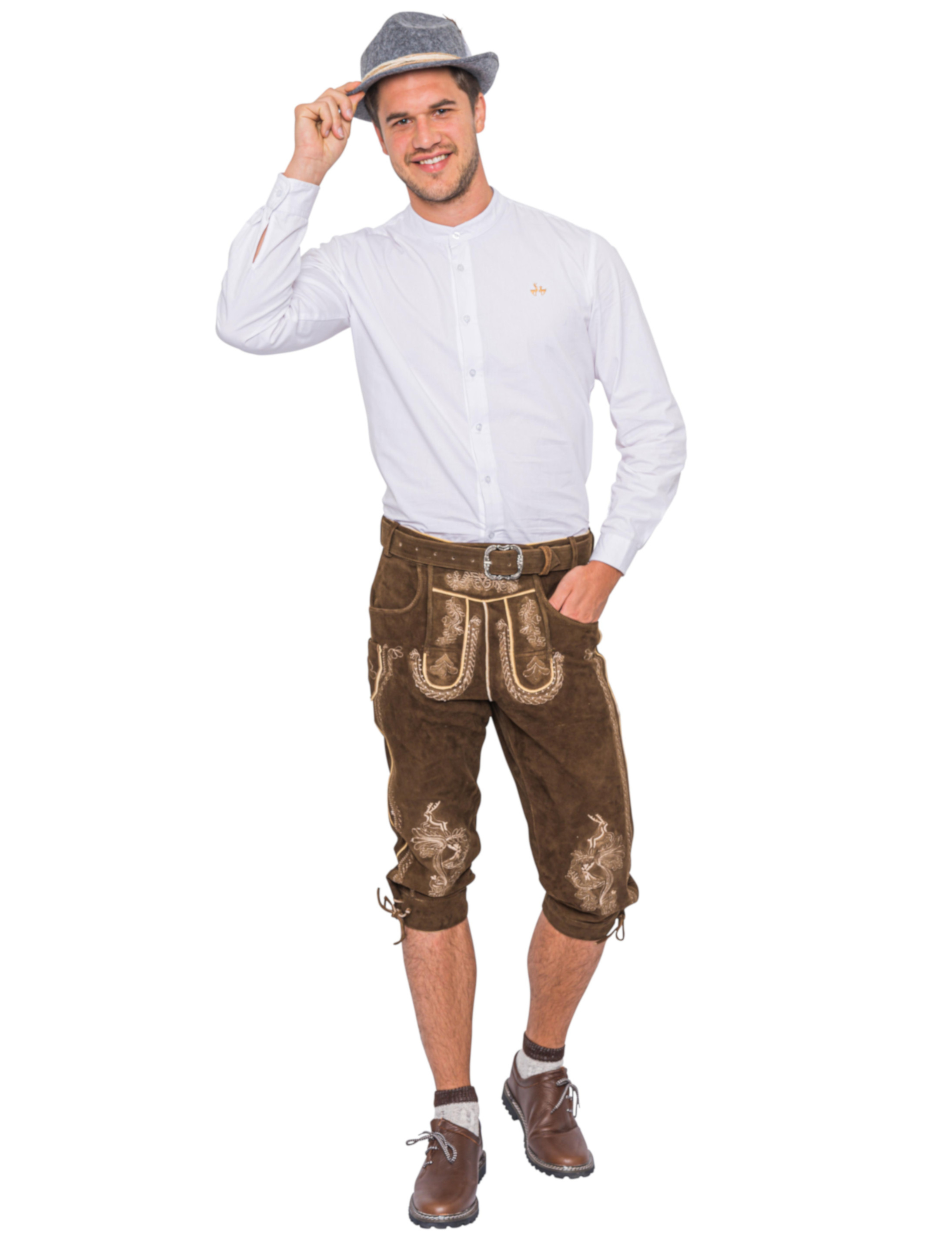 Lederhose Toni Herren braun L