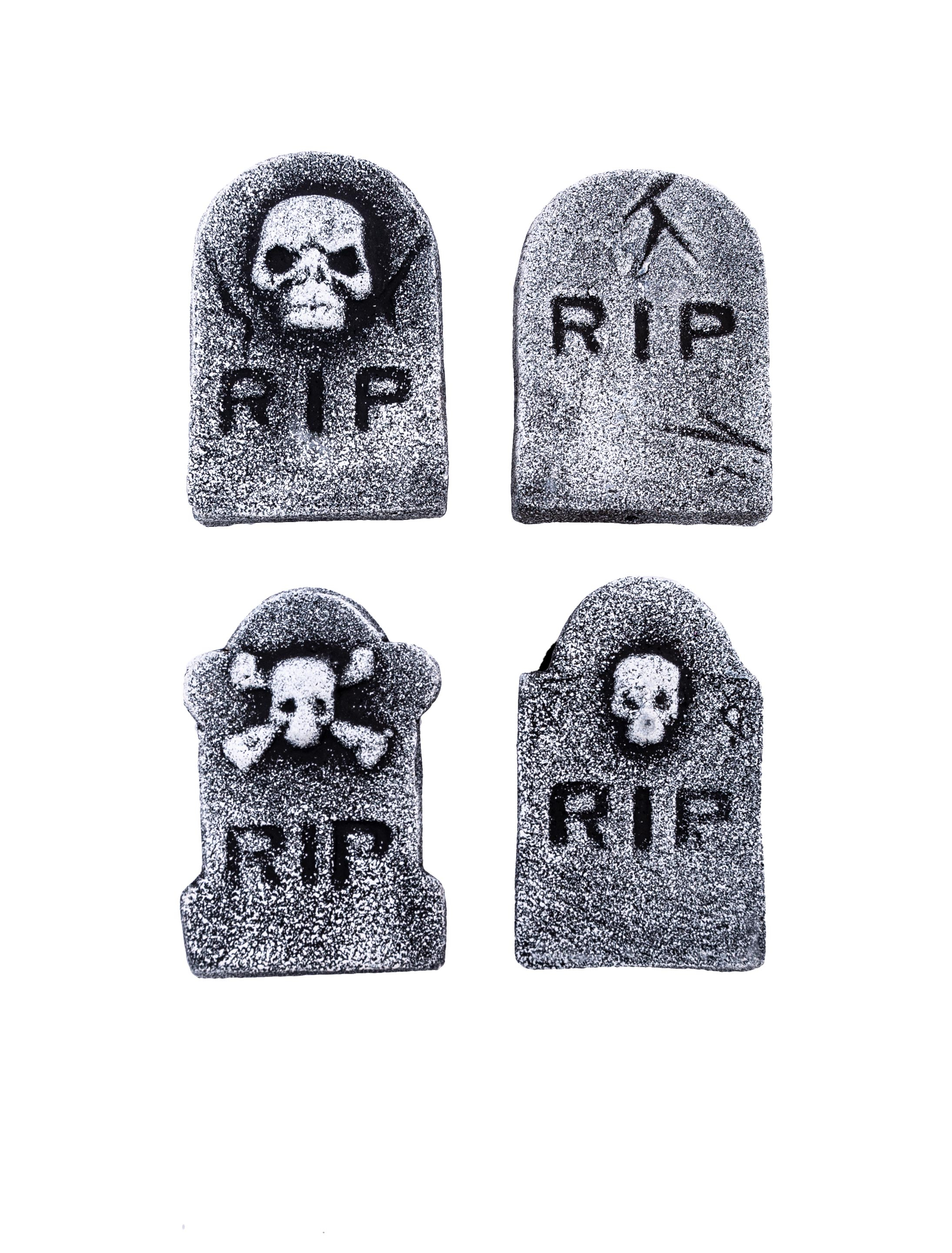 Mini Grabsteine 4 Stück Farbe: grau