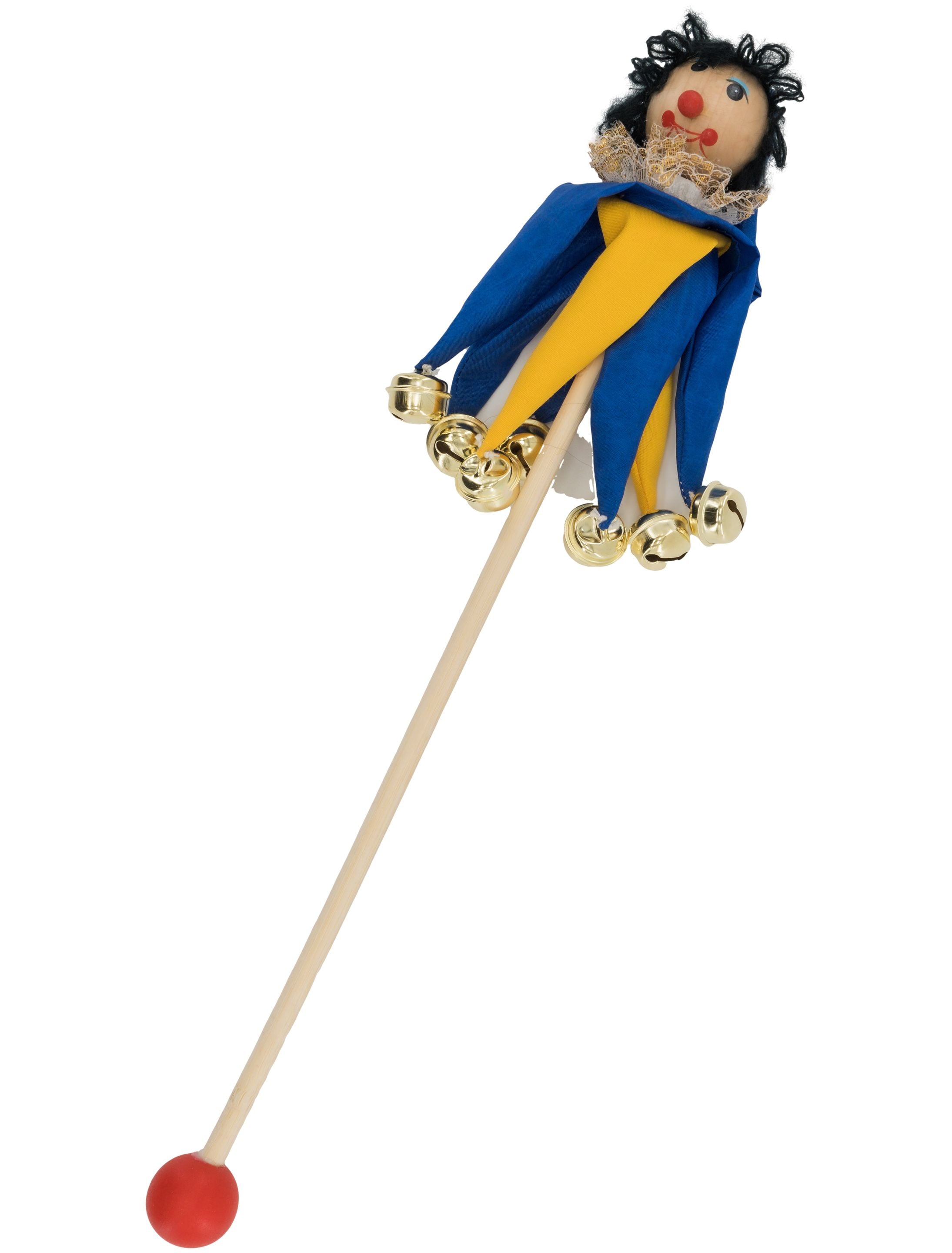 Kostümzubehör Narrenstab Clown gelb/blau