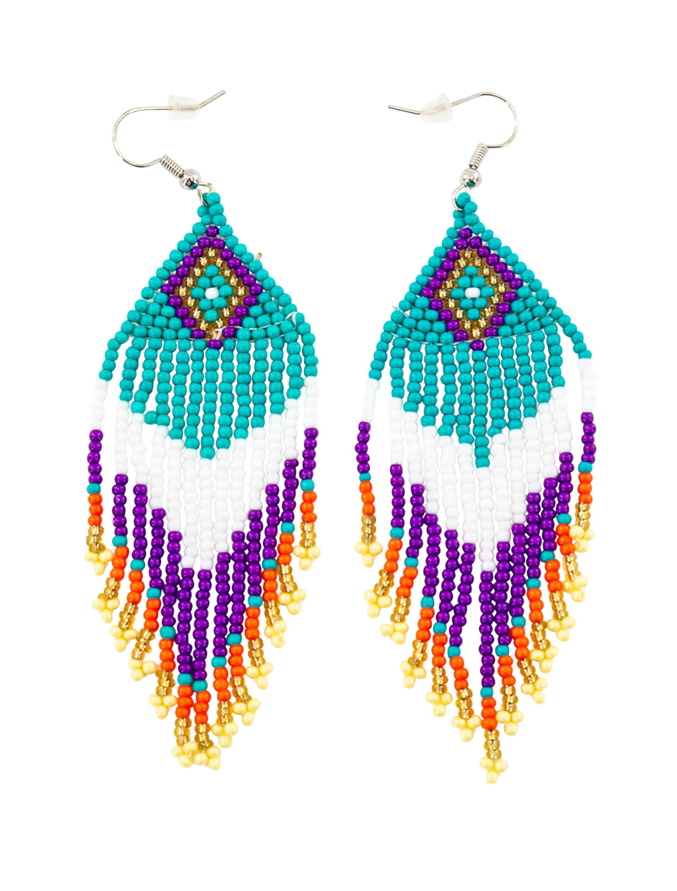 Kostümzubehör Ohrringe Perlen türkis/weiß