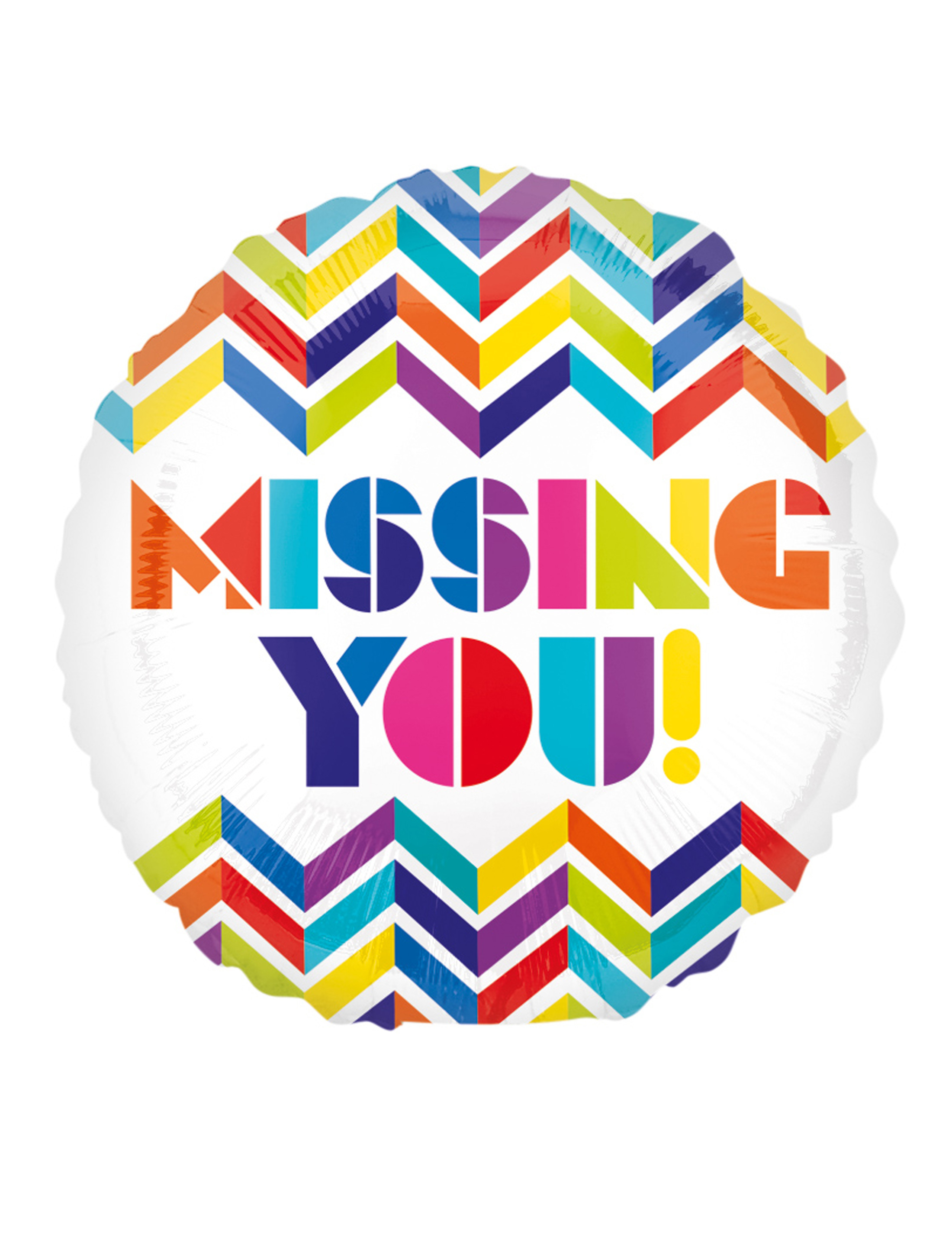 Folienballon Missing You nur für Luft geeignet Farbe: bunt