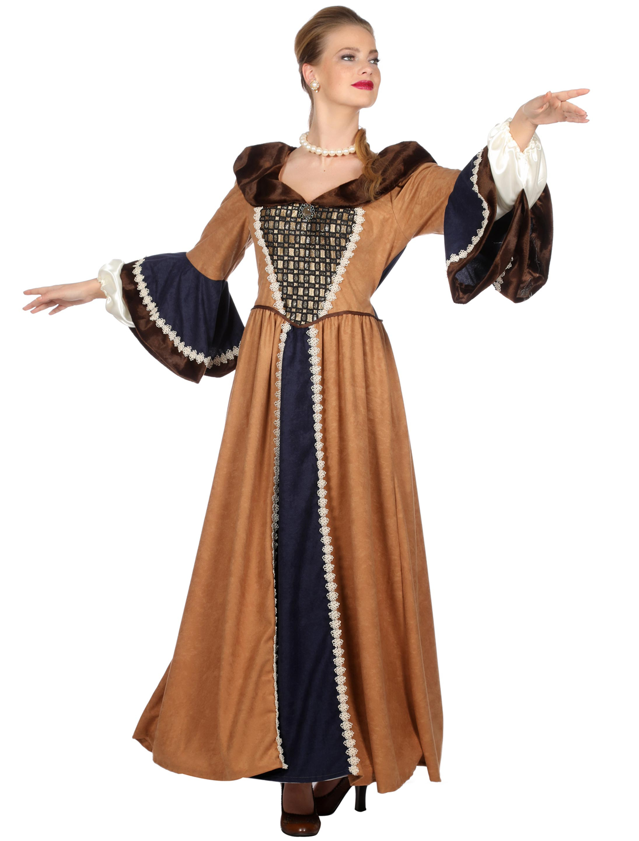 Kleid Lady Guinevere schwarz/braun 38