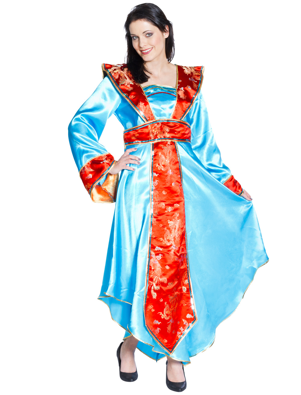 Kleid Samurai Damen blau 46