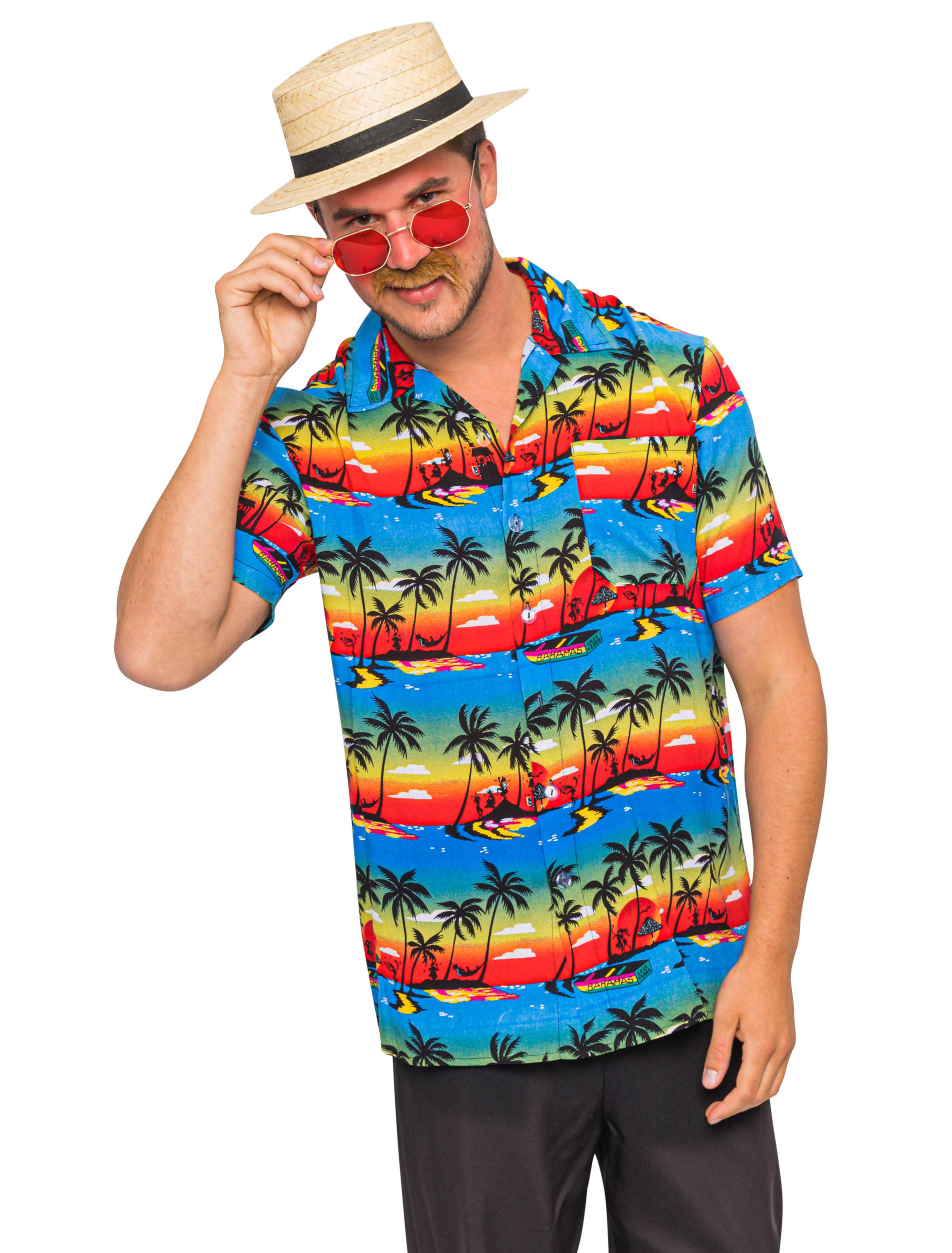 Hemd Hawaii mit Palmen Herren mehrfarbig 3XL
