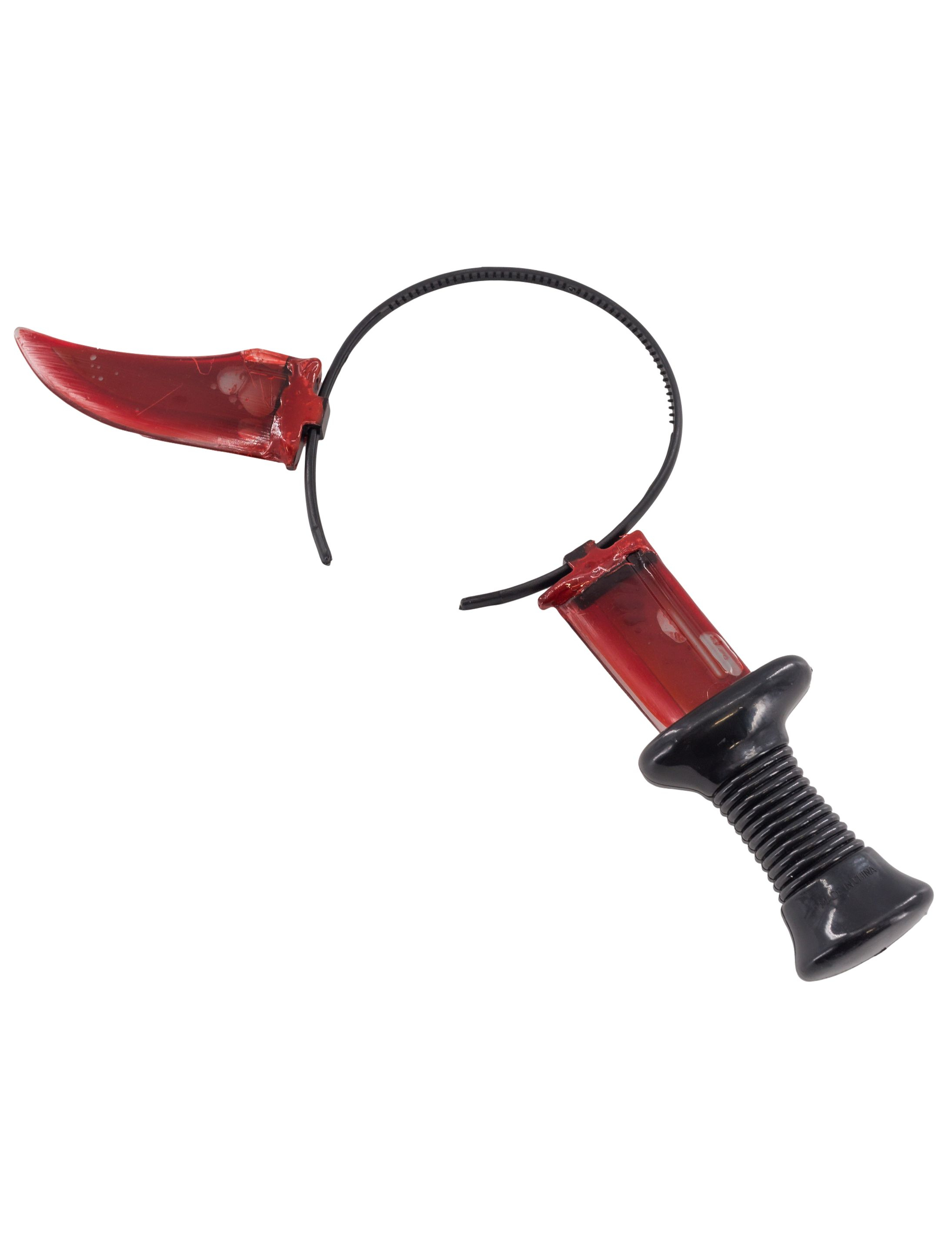 Kostümzubehör Haarreif Messer im Kopf schwarz/rot
