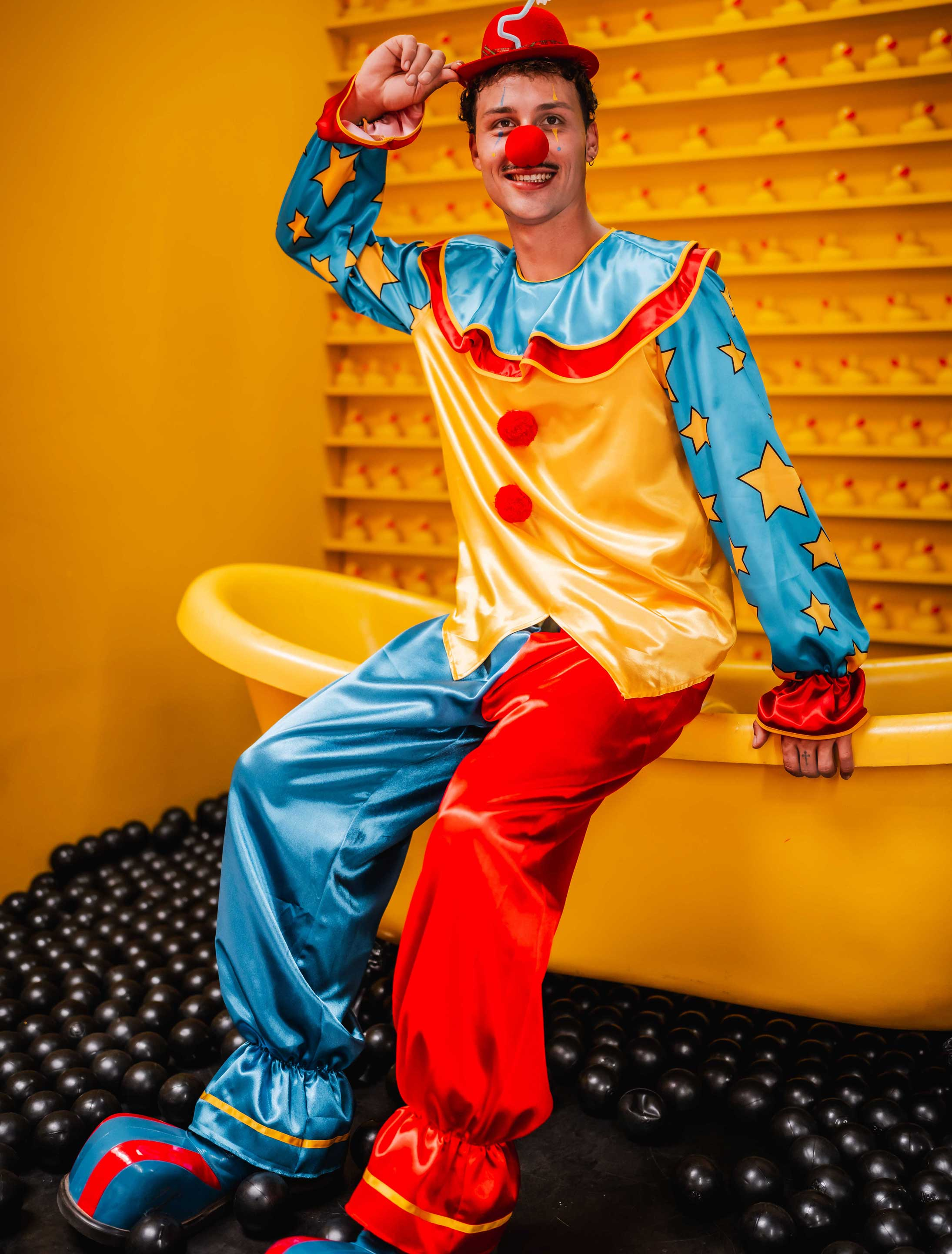 Hose Clown rot/blau 2XL/3XL