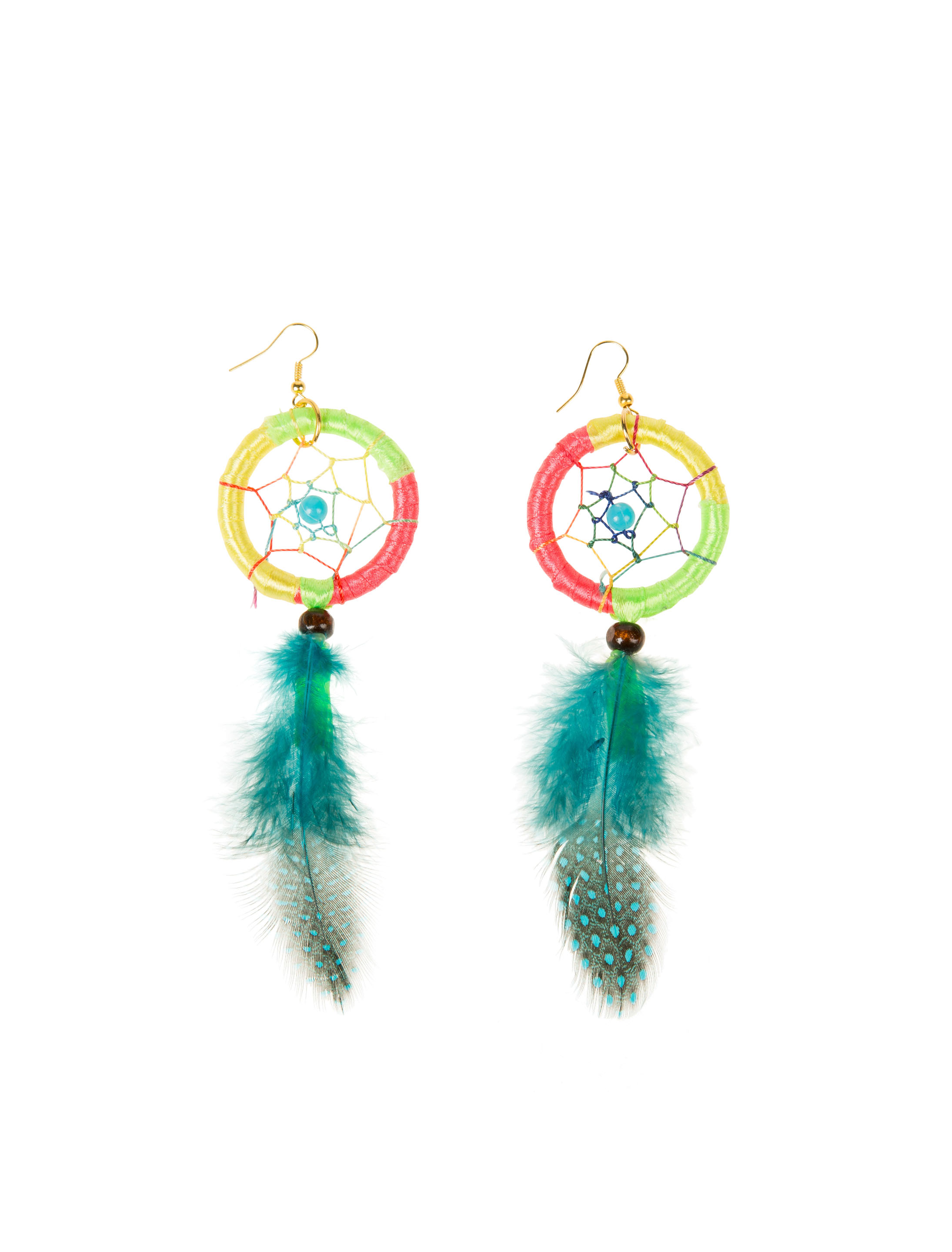 Kostümzubehör Ohrringe Traumfänger bunt Farbe: mehrfarbig