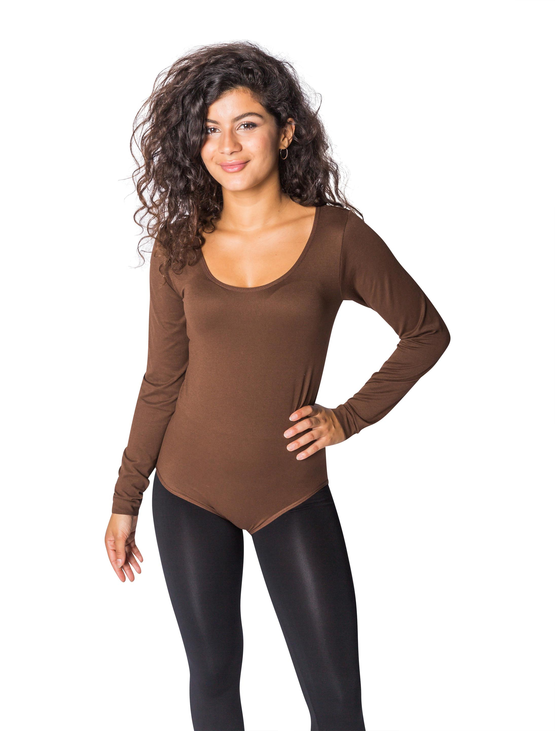 Body langarm Damen braun XS