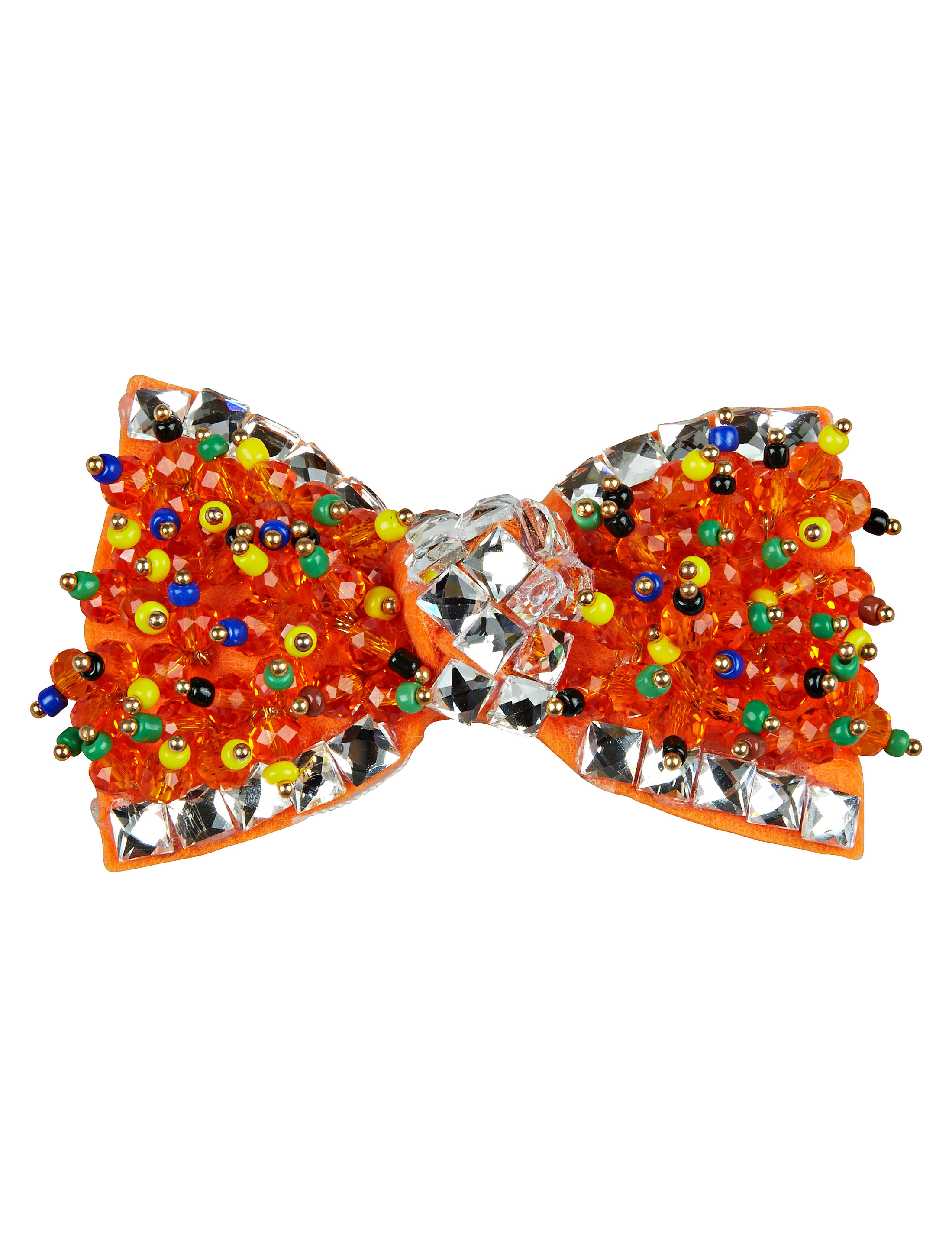 Kostümzubehör Aufnäher Fliege mit Perlen orange