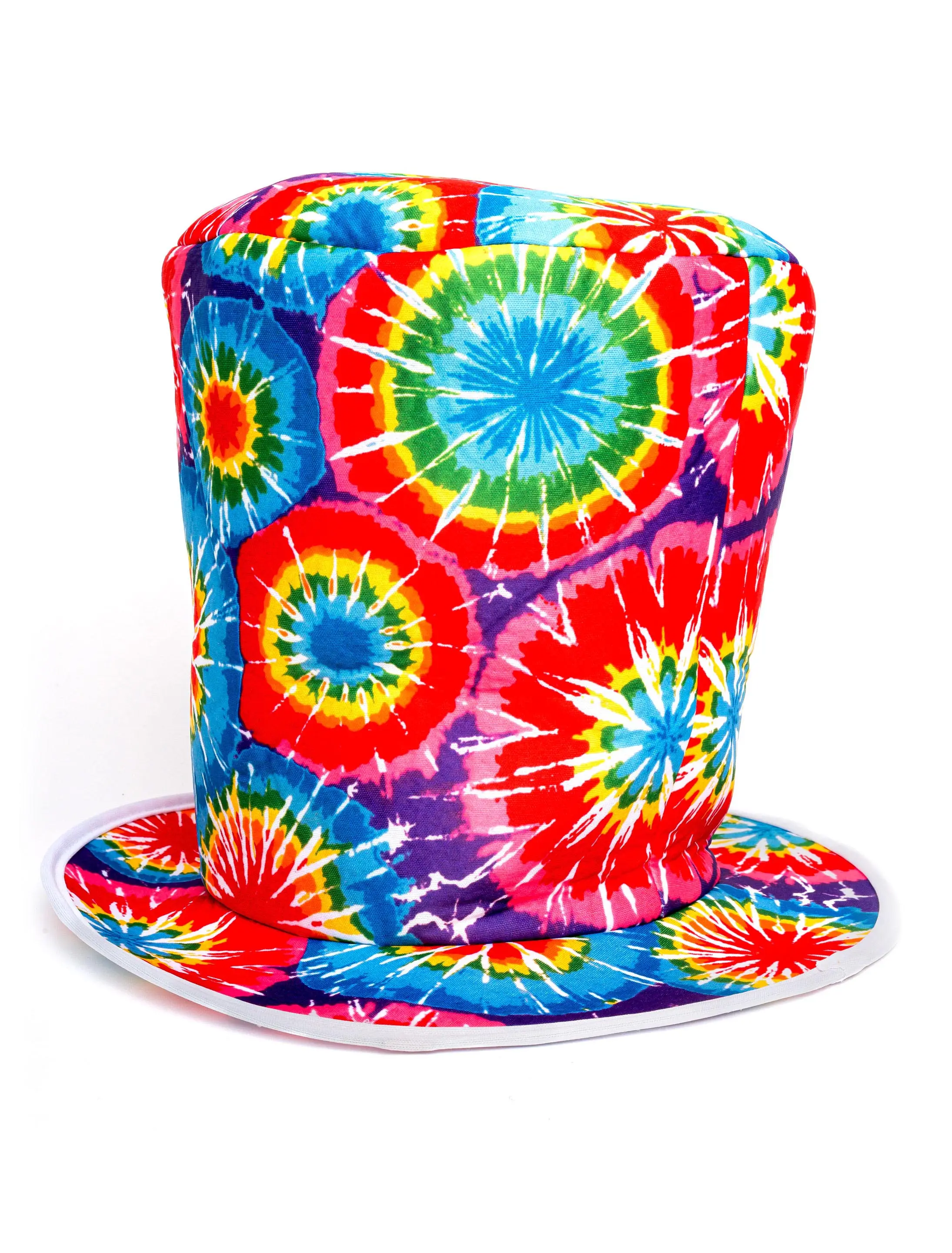 Kostümzubehör Zylinder Hippie bunt Farbe: mehrfarbig