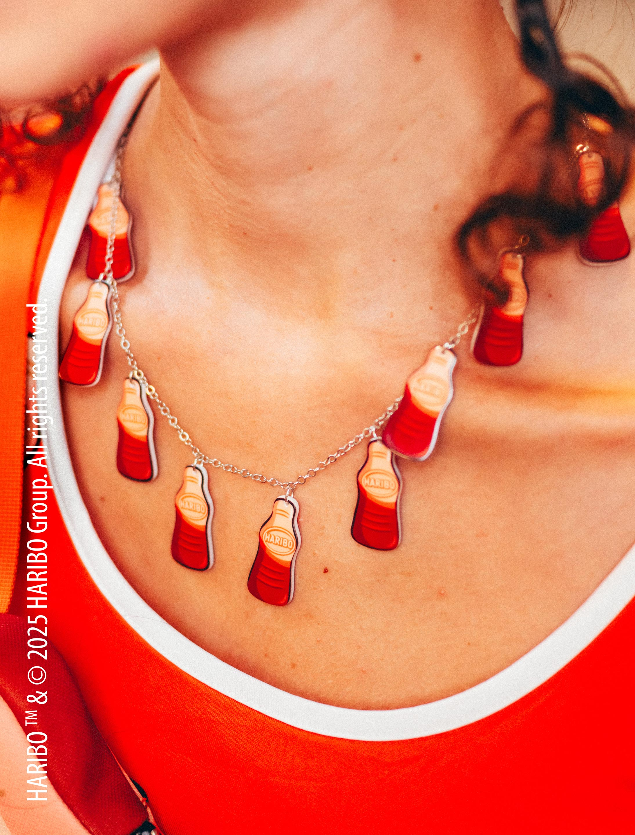Kostümzubehör Halskette HARIBO Happy-Cola braun