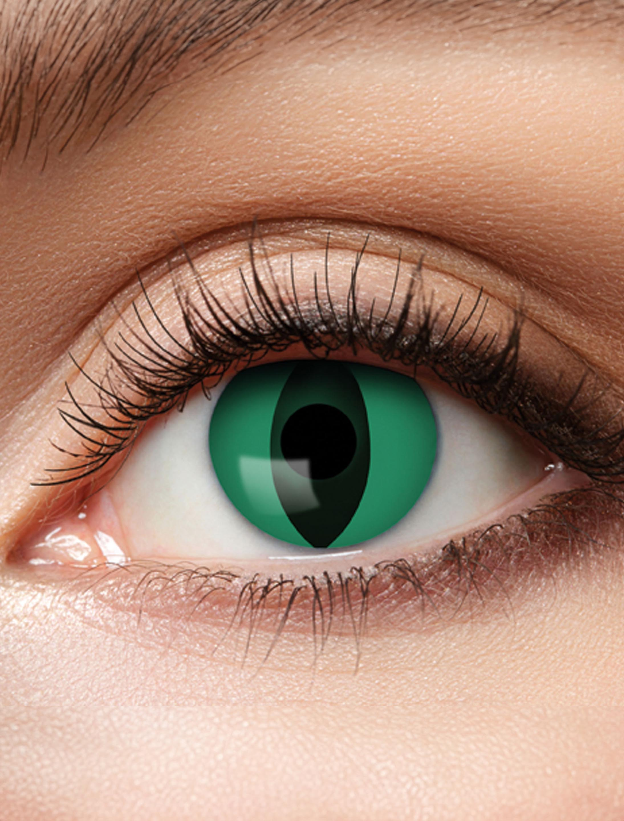 Kostümzubehör Kontaktlinsen Anaconda Farbe: grün