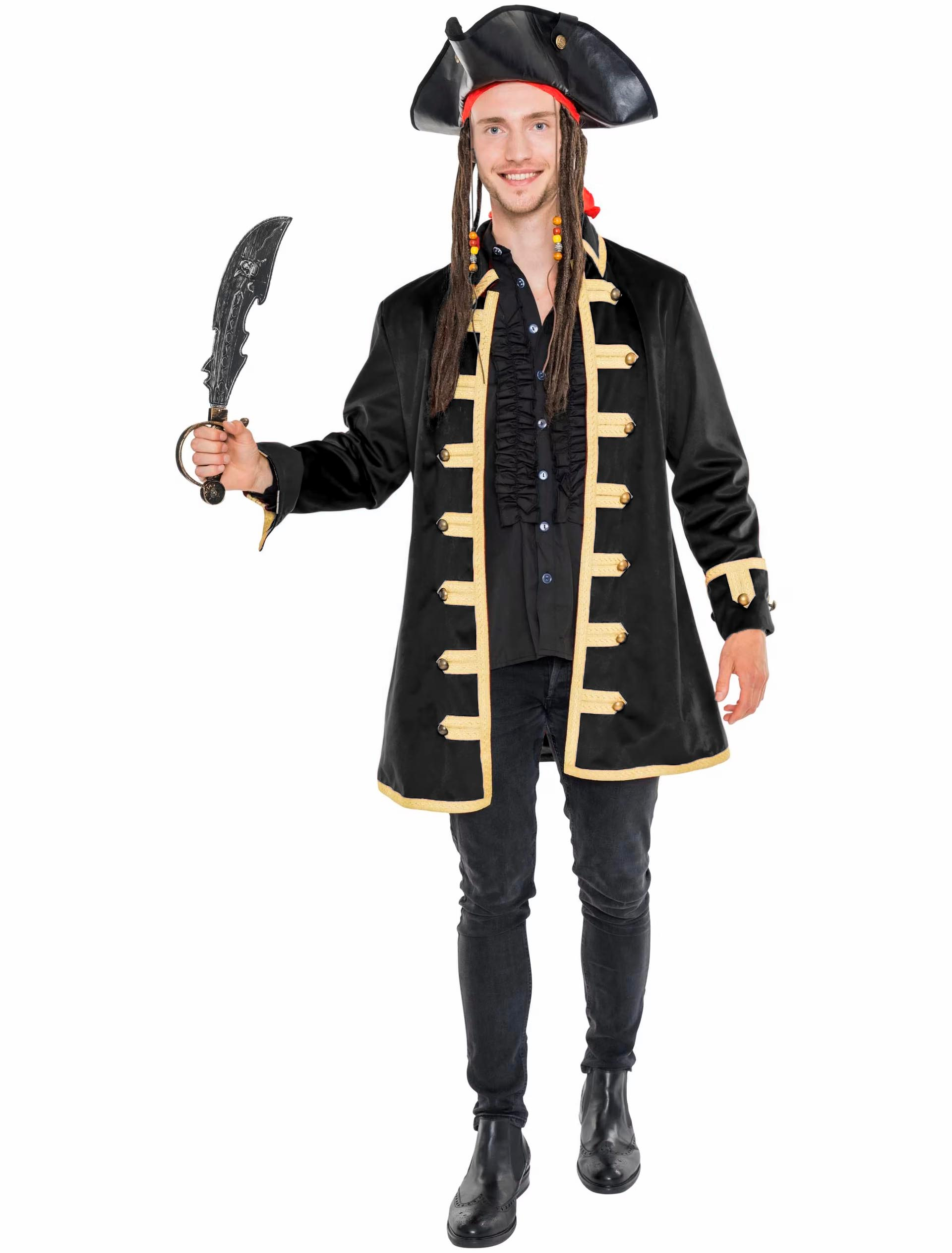 Jacke Pirat Herren schwarz/gold 4XL/5XL