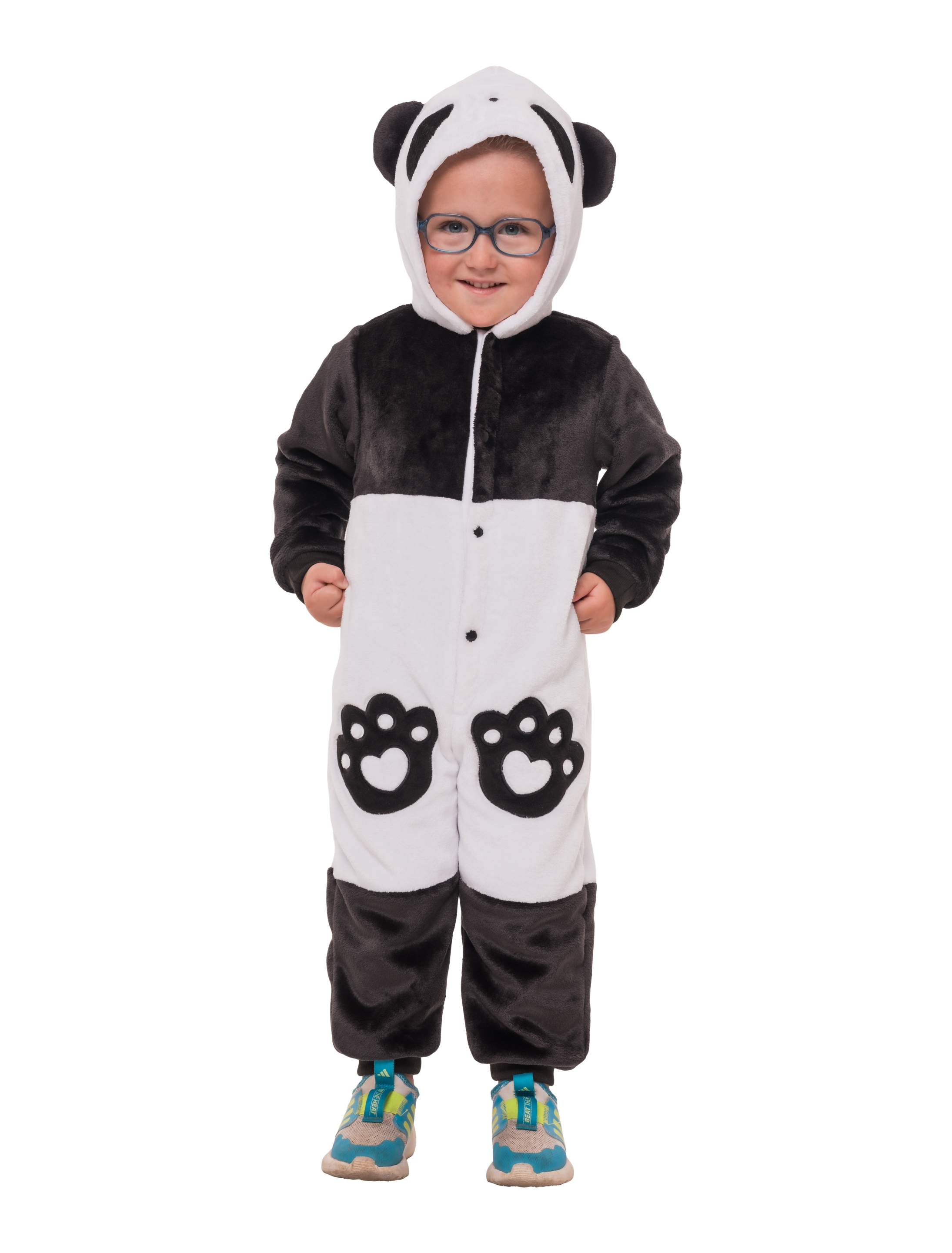Overall Plüsch Panda schwarz/weiß 116/128