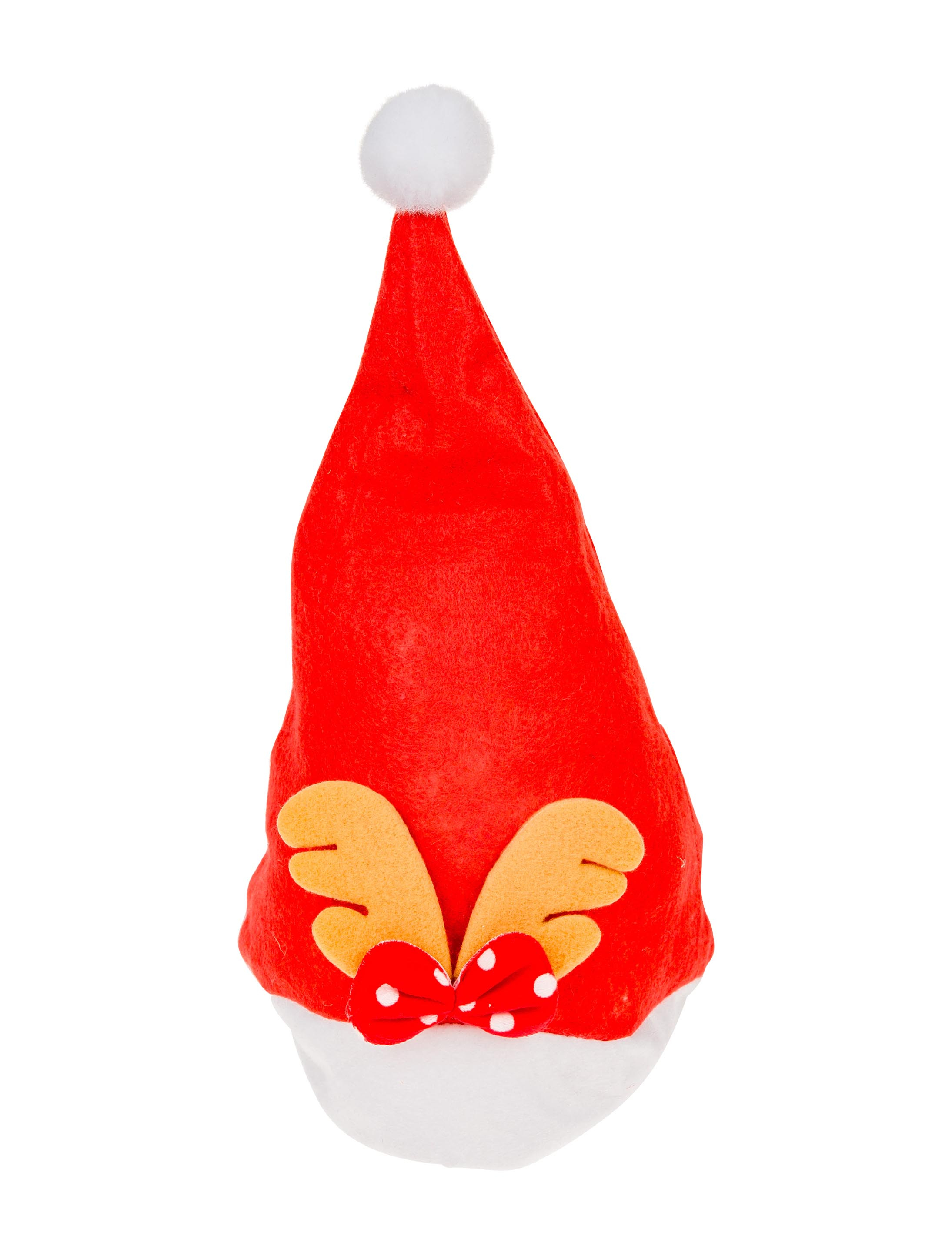 Kostümzubehör Mütze Weihnachtsmann mit Geweih rot