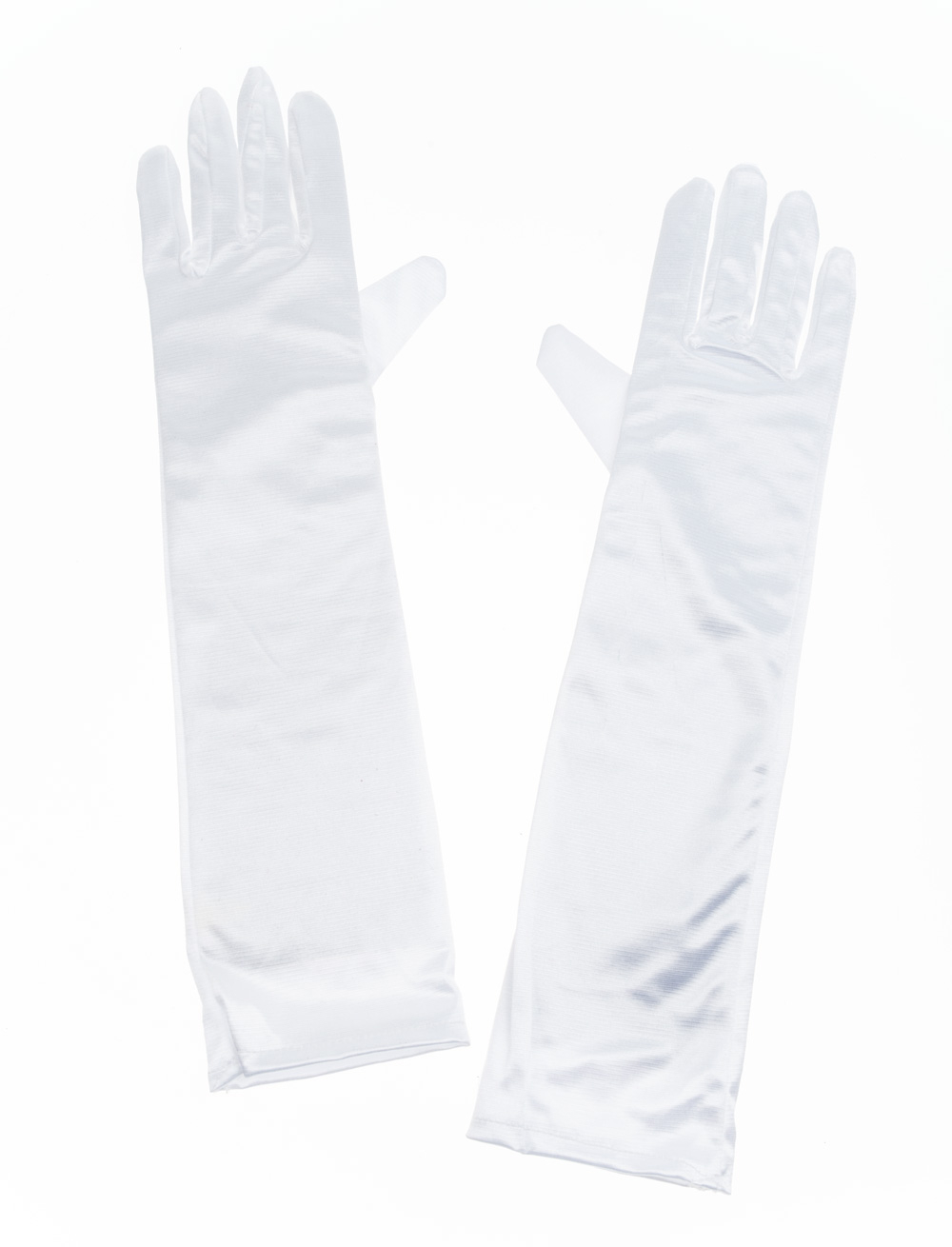Kostümzubehör Handschuhe Satin 40cm Damen weiß