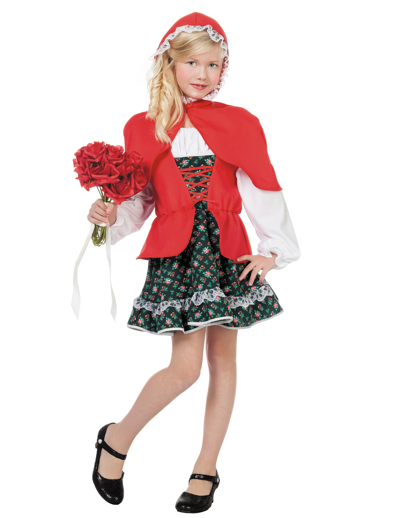 Kleid Rotkäppchen mit Umhang Kinder Mädchen rot 152