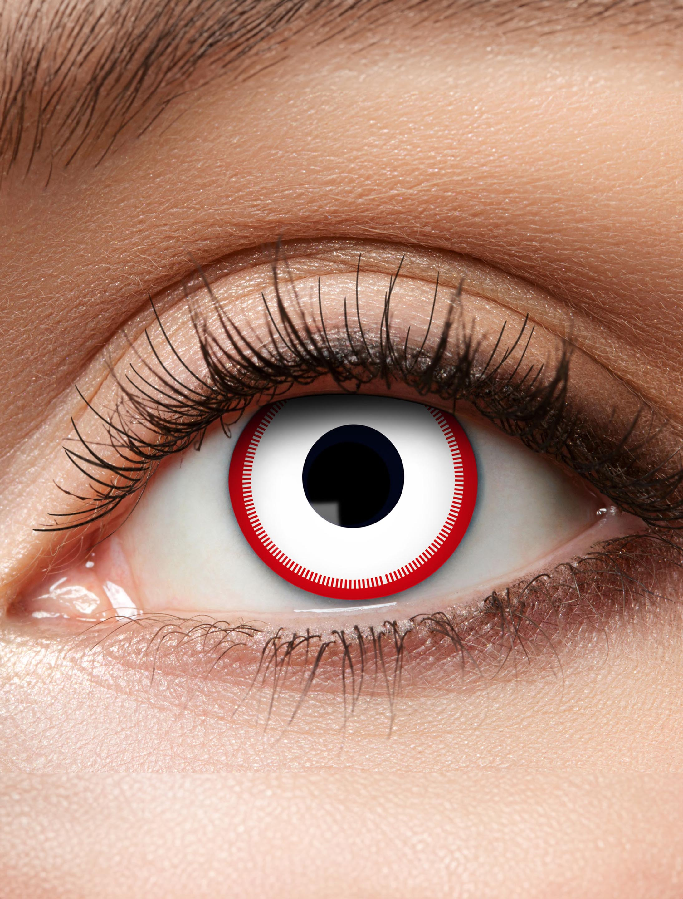 Kostümzubehör Kontaktlinsen Saw 2 Farbe: rot/weiß