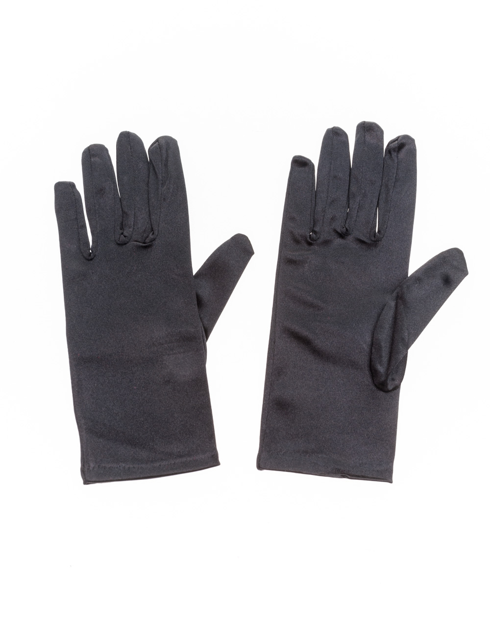 Kostümzubehör Handschuhe kurz Satin 20cm Damen schwarz one size