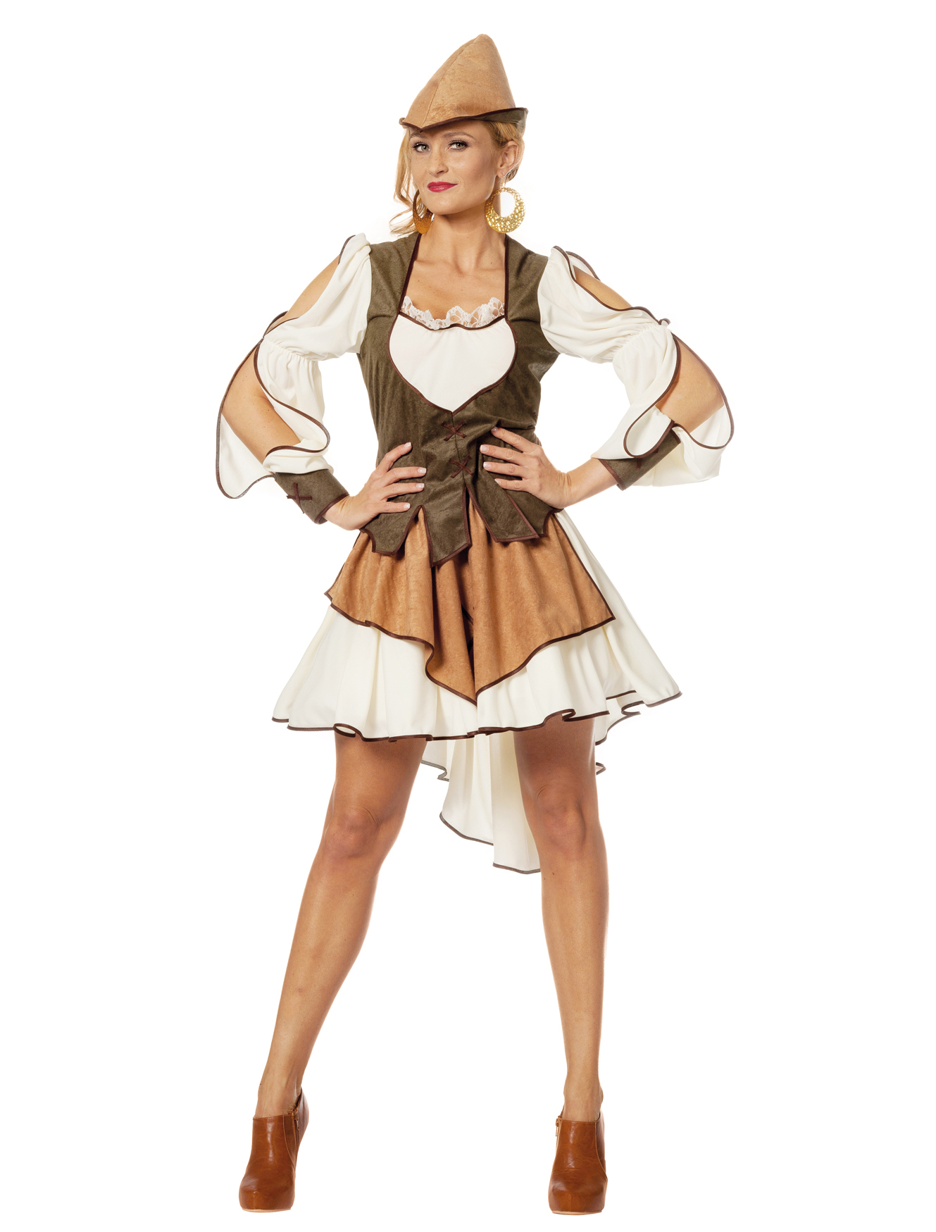 Kleid Gefährtin Damen beige/braun 38