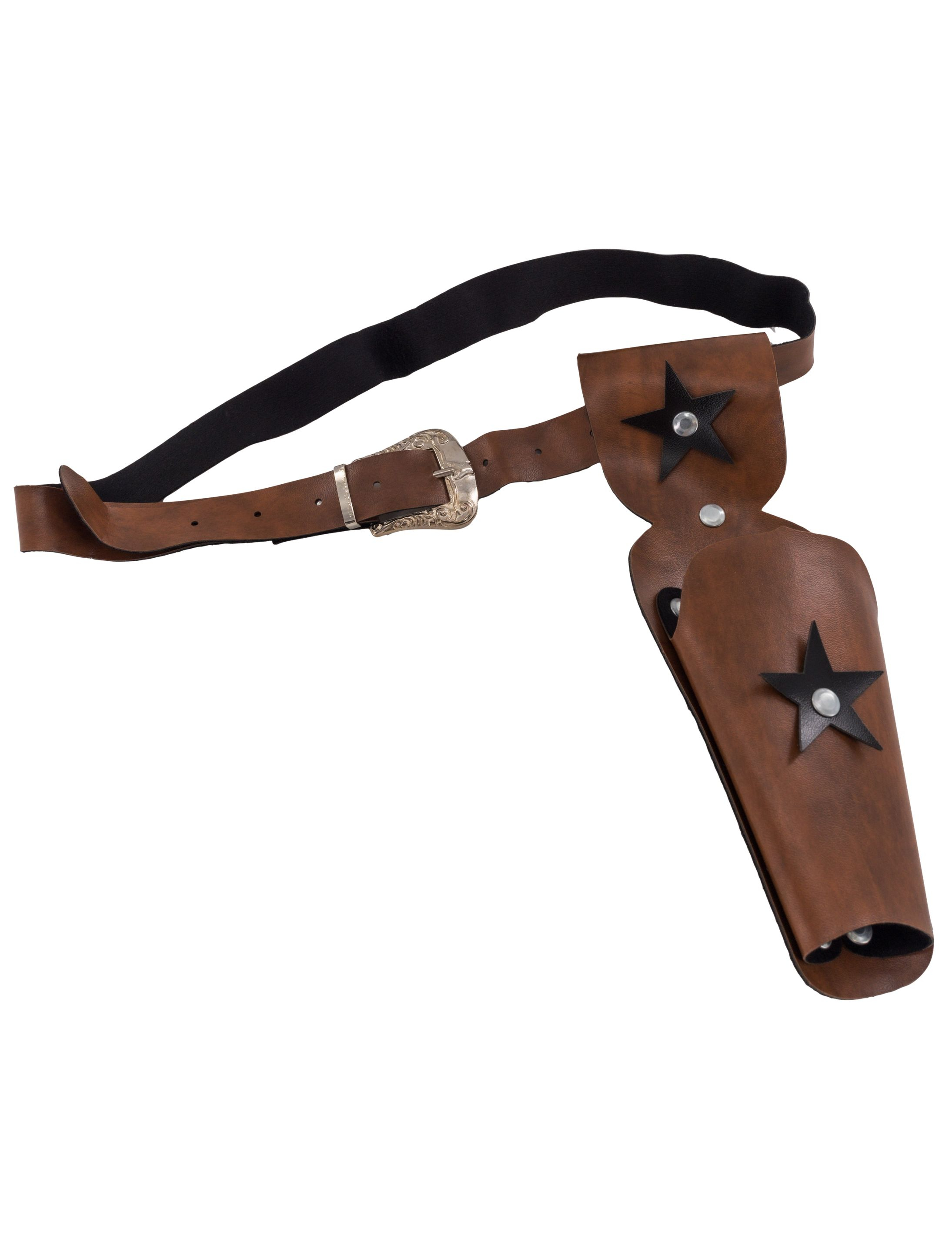 Kostümzubehör Coltgürtel Lefa 1 Tasche Stern braun