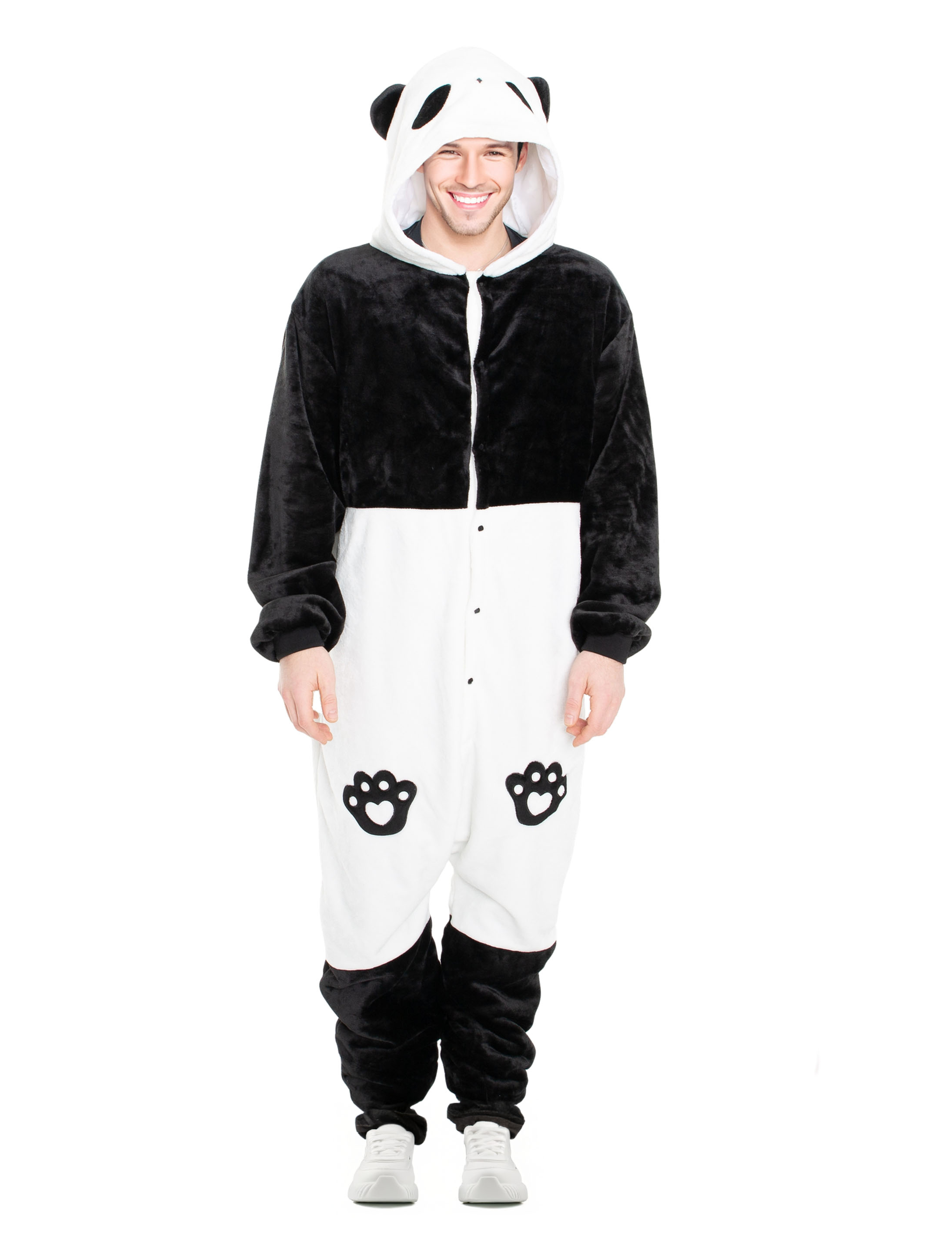 Overall Plüsch Panda Herren schwarz/weiß 56/58