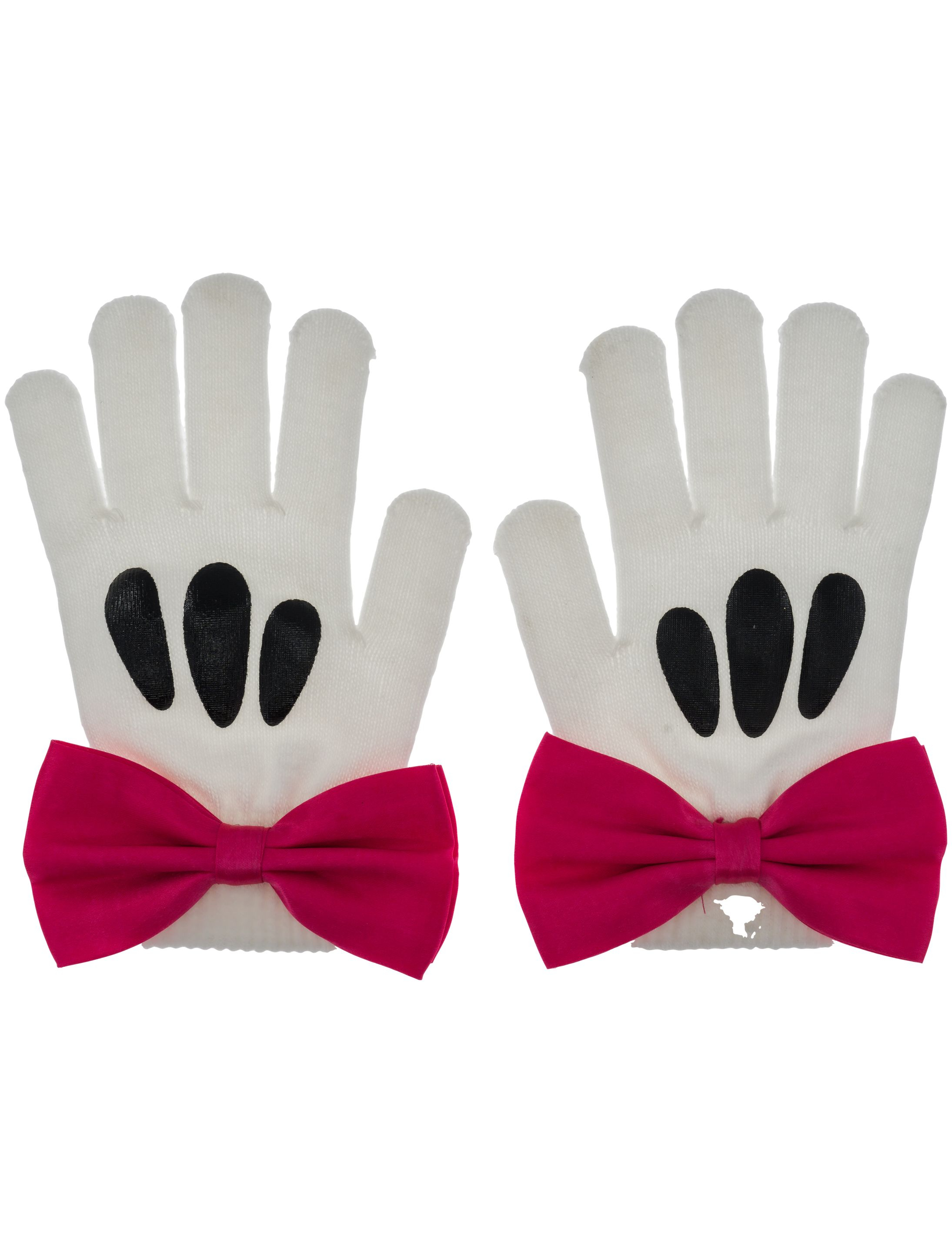 Kostümzubehör Handschuhe Maus mit Schleife Farbe: weiß/rot